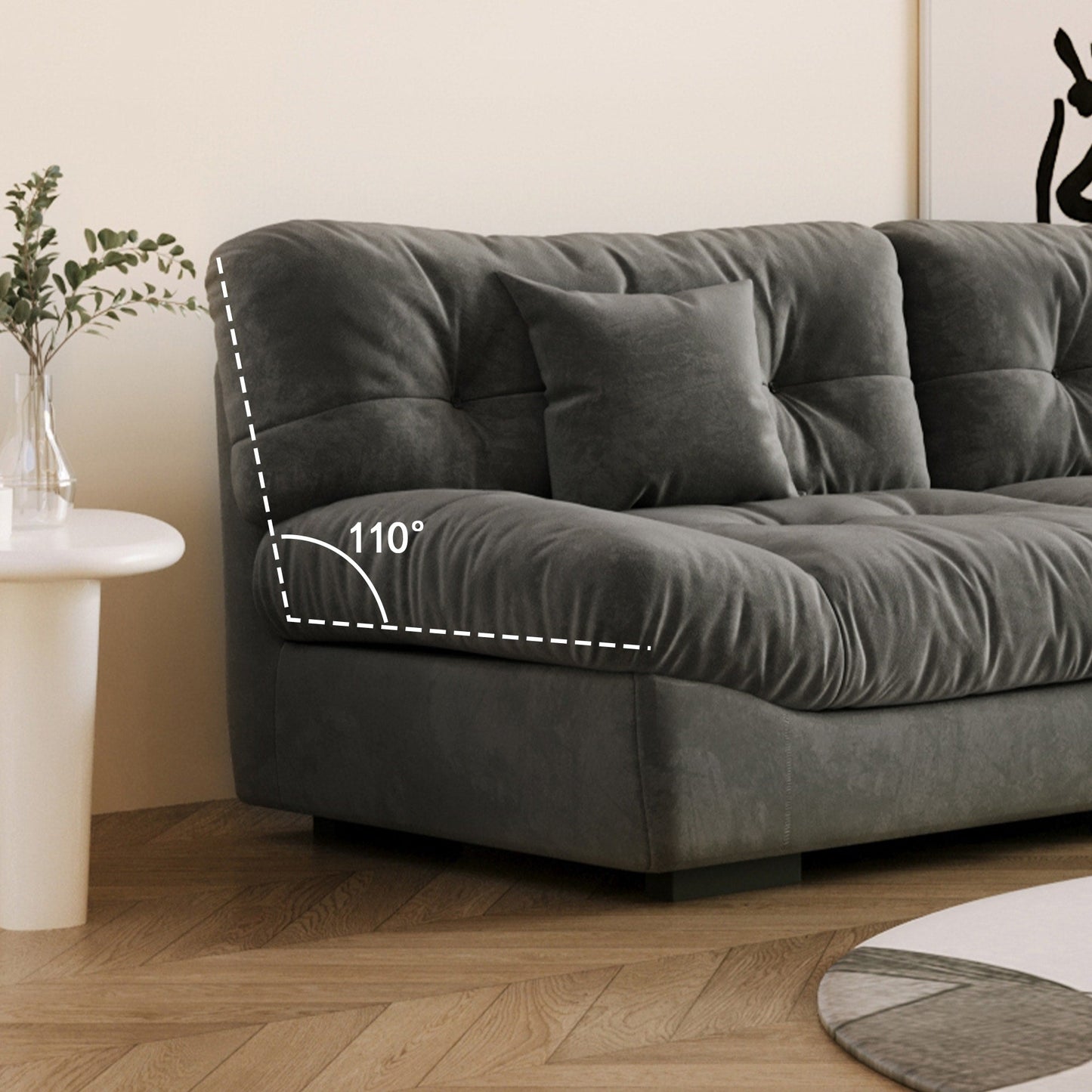 105'' Minimalism Cloud Sofa Loveseat with Two Pillow