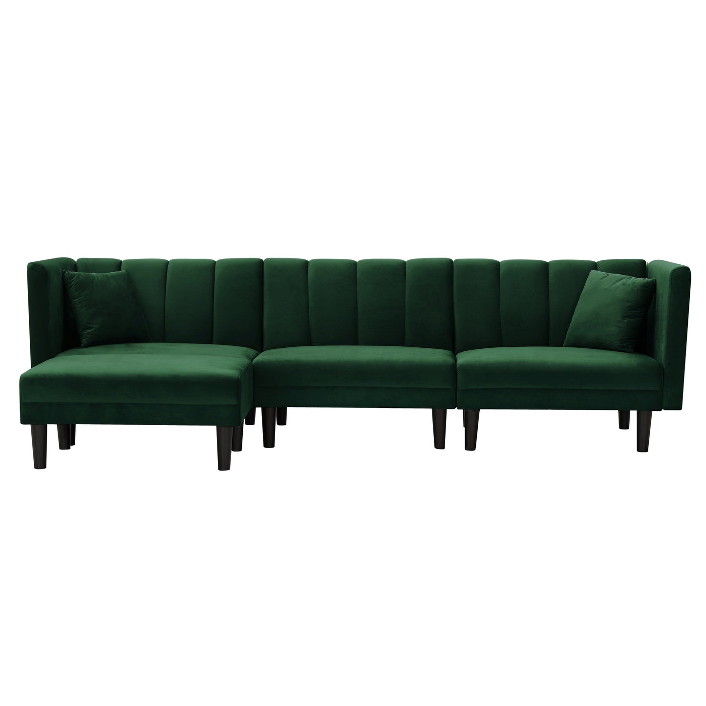 106.7 Wendesofa aus Samt mit umwandelbarem Schlafsofa, verstellbarer Chaiselongue und 2 Kissen