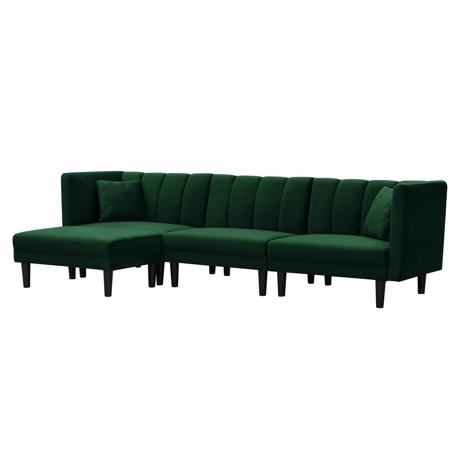 106.7 Wendesofa aus Samt mit umwandelbarem Schlafsofa, verstellbarer Chaiselongue und 2 Kissen