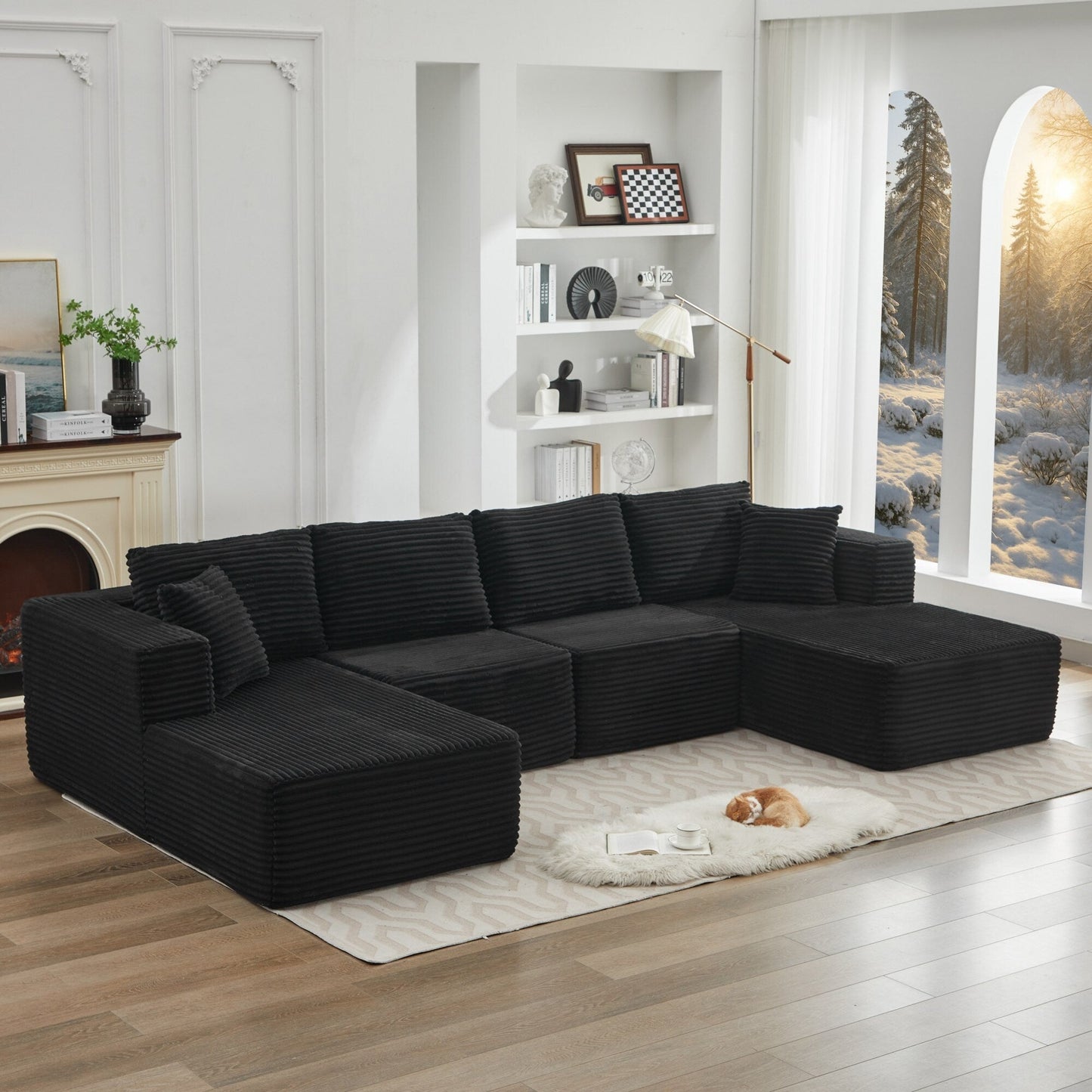 106 Cloud Sectional Couch Double Chaise Lounges,Deep Seat Modern Modular Sofa For Living Room,No Assembly Required