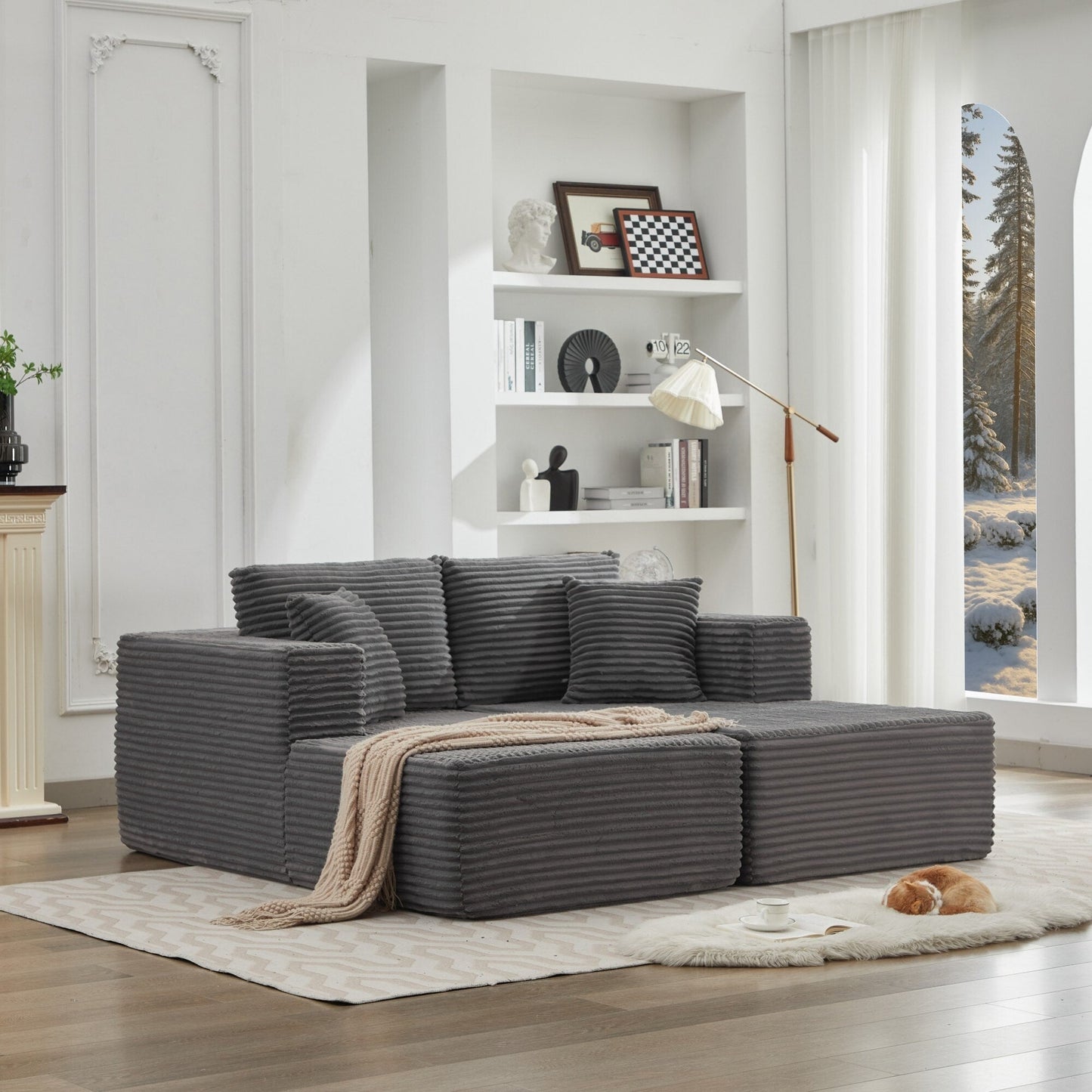 106 Cloud Sectional Couch Double Chaise Lounges,Deep Seat Modern Modular Sofa For Living Room,No Assembly Required