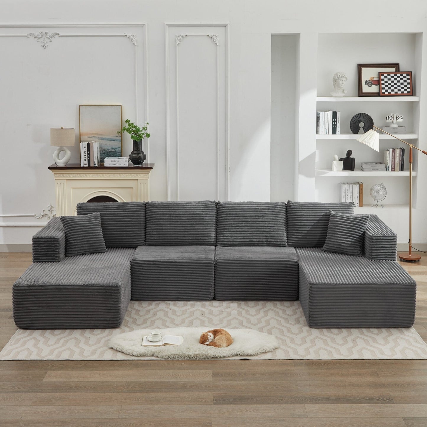 106 Cloud Sectional Couch Double Chaise Lounges,Deep Seat Modern Modular Sofa For Living Room,No Assembly Required