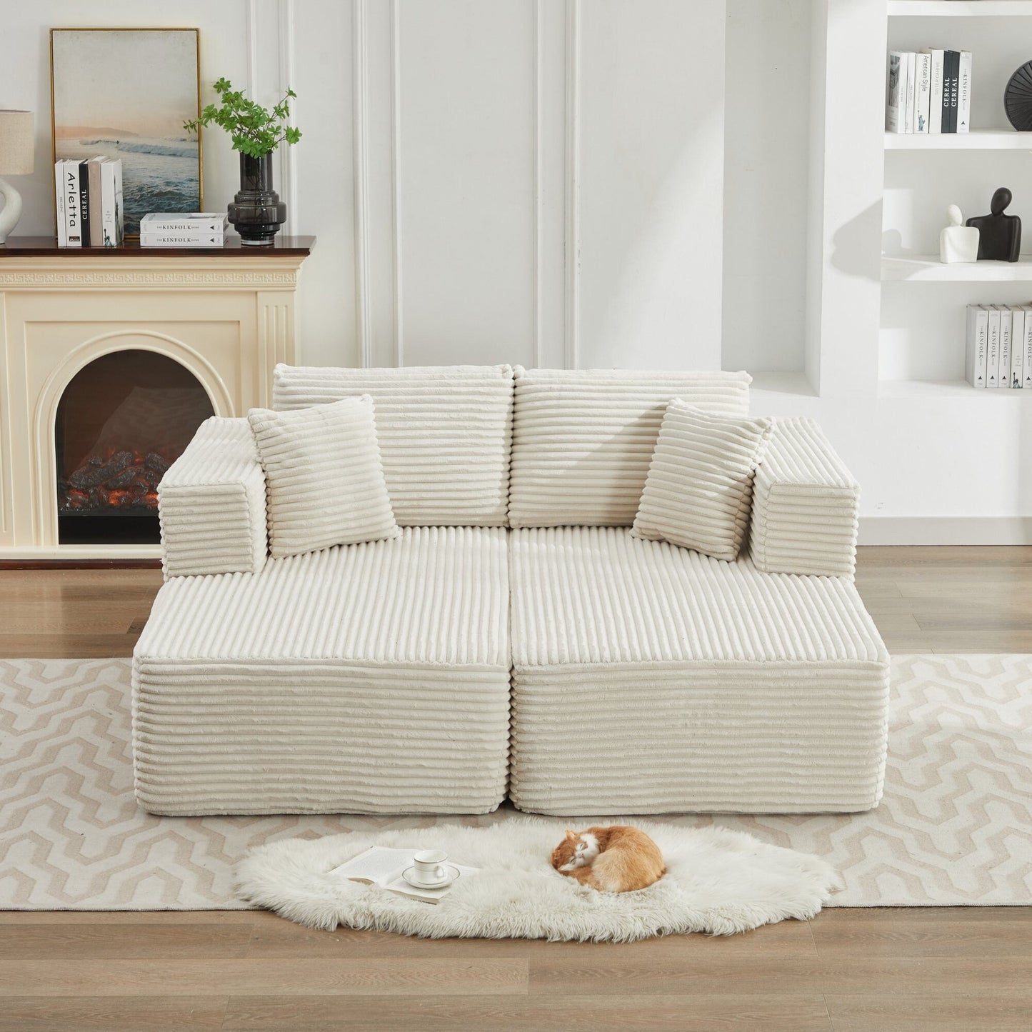106 Cloud Sectional Couch Double Chaise Lounges,Deep Seat Modern Modular Sofa For Living Room,No Assembly Required