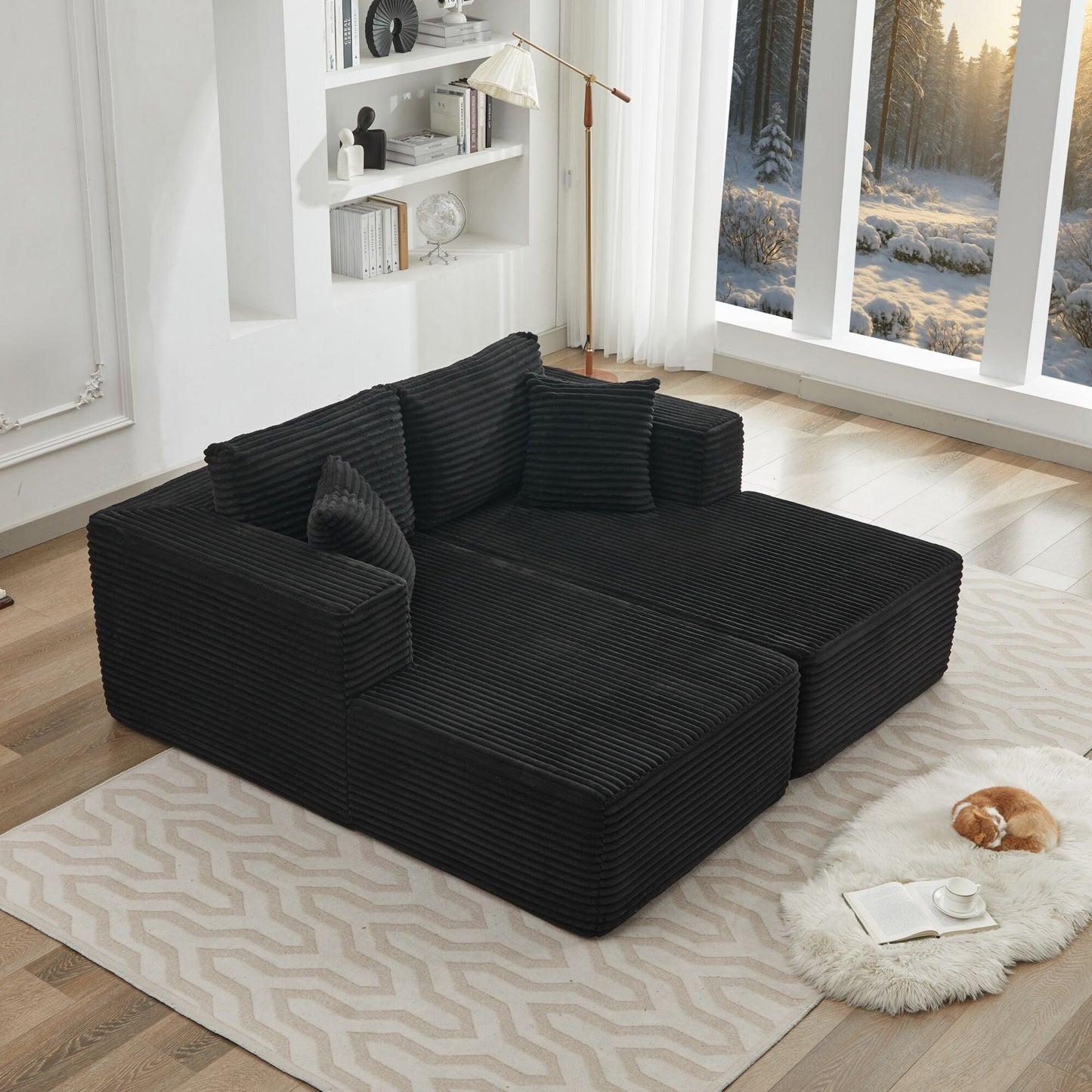 106 Cloud Sectional Couch Double Chaise Lounges,Deep Seat Modern Modular Sofa For Living Room,No Assembly Required
