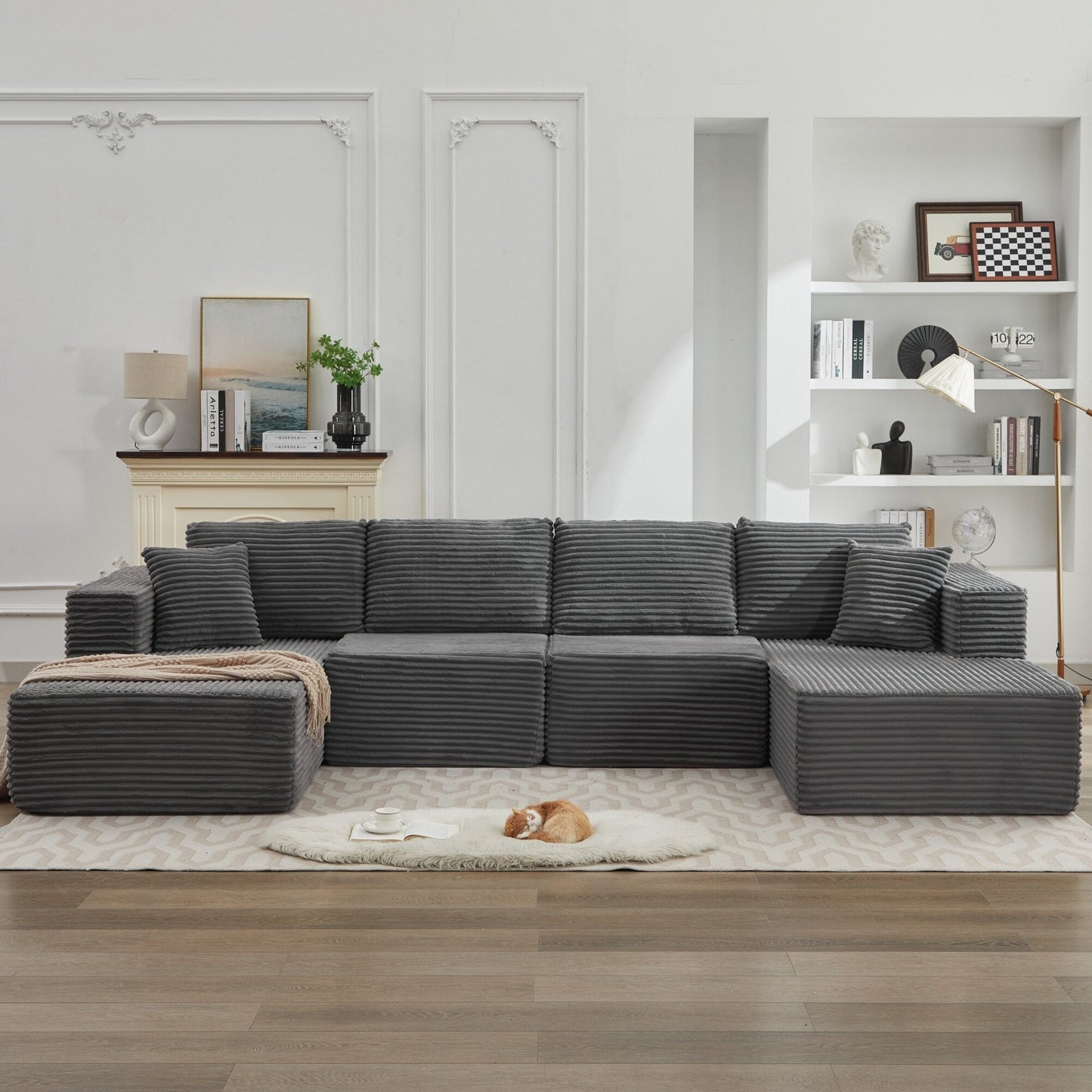 106 Cloud Sectional Couch Double Chaise Lounges,Deep Seat Modern Modular Sofa For Living Room,No Assembly Required