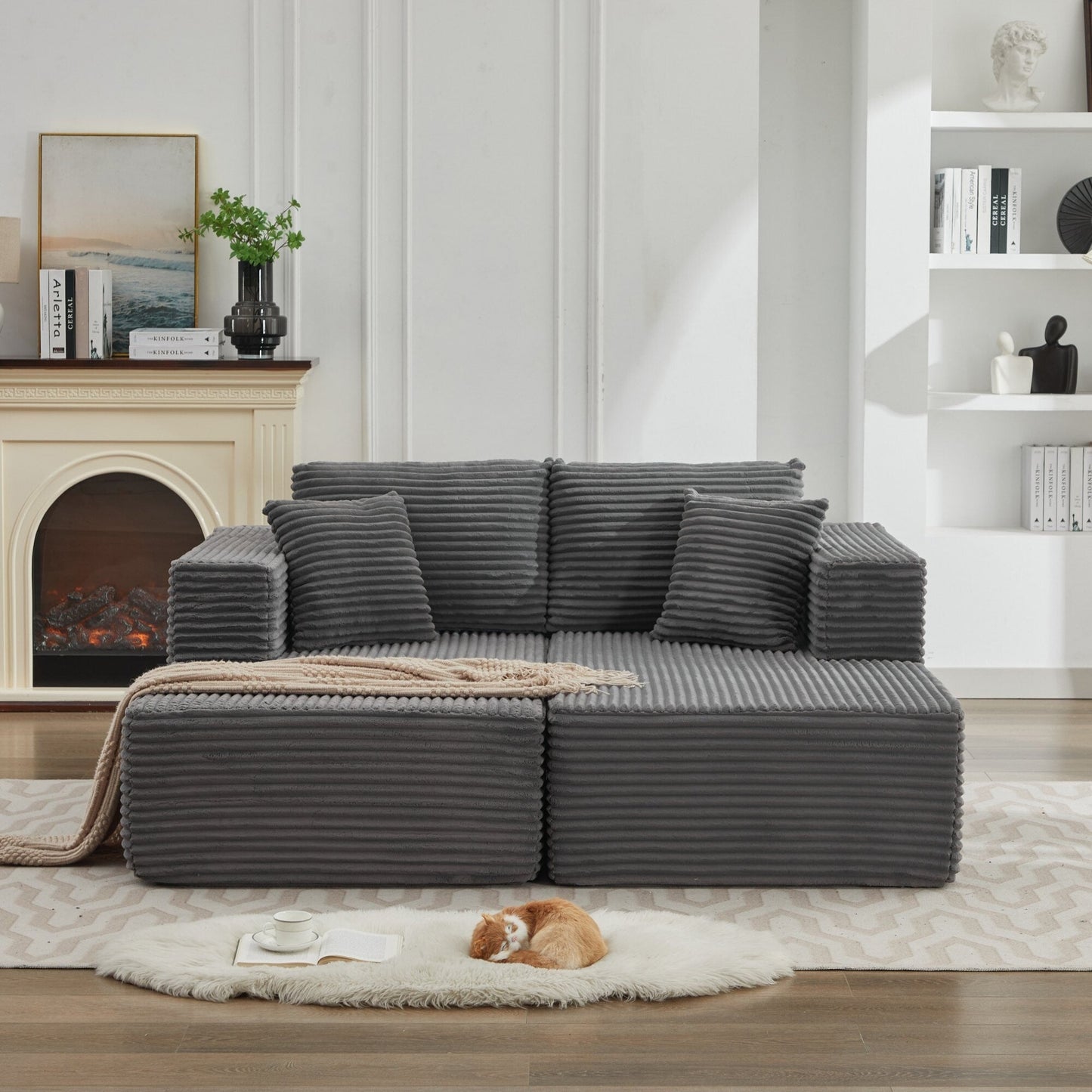 106 Cloud Sectional Couch Double Chaise Lounges,Deep Seat Modern Modular Sofa For Living Room,No Assembly Required