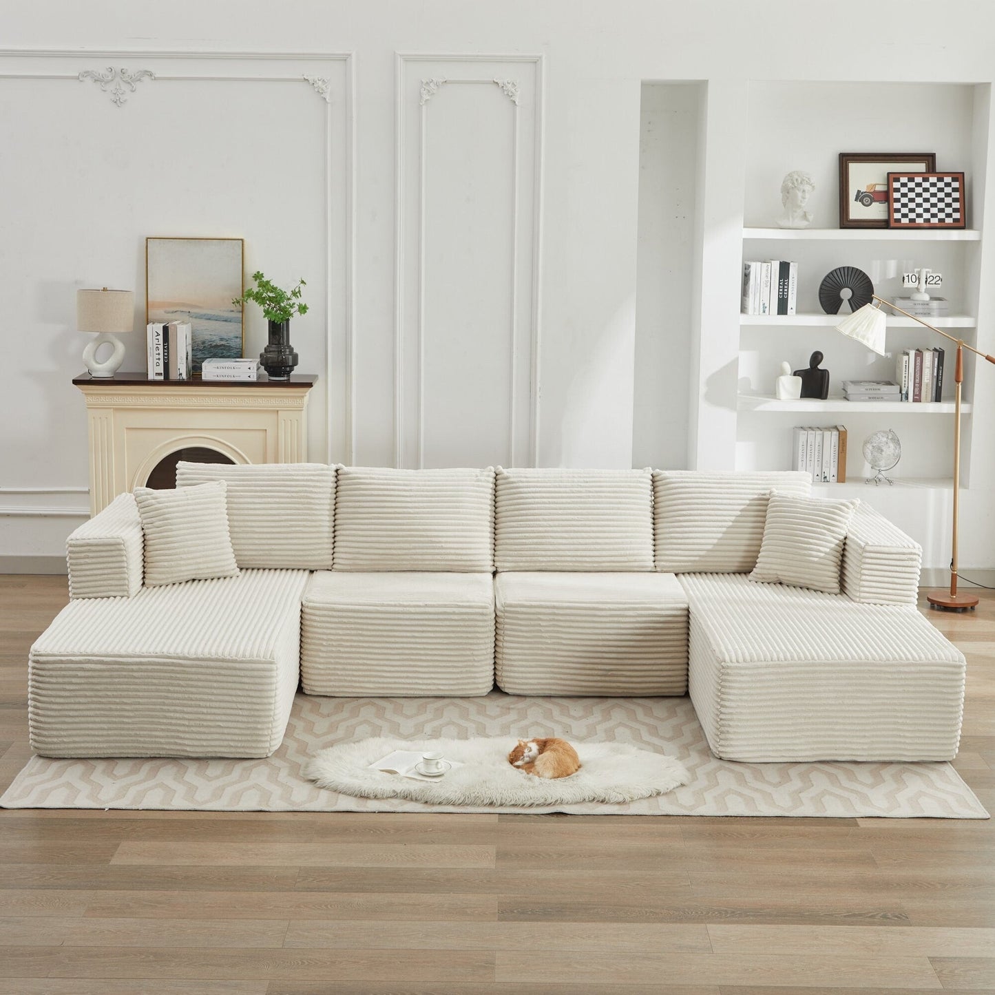 106 Cloud Sectional Couch Double Chaise Lounges,Deep Seat Modern Modular Sofa For Living Room,No Assembly Required