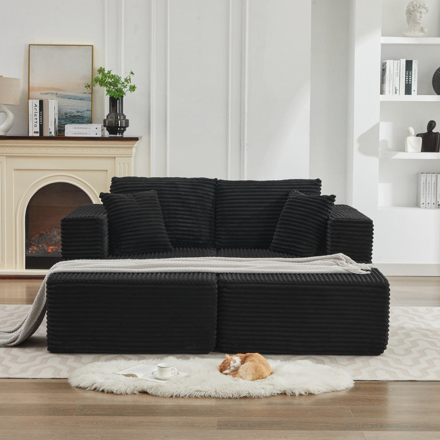 106 Cloud Sectional Couch Double Chaise Lounges,Deep Seat Modern Modular Sofa For Living Room,No Assembly Required