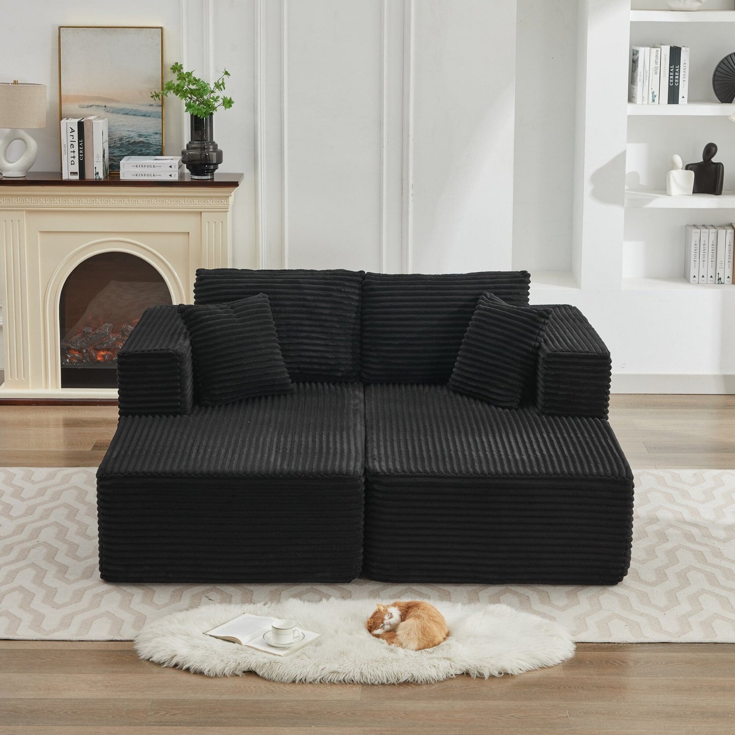 106 Cloud Sectional Couch Double Chaise Lounges,Deep Seat Modern Modular Sofa For Living Room,No Assembly Required