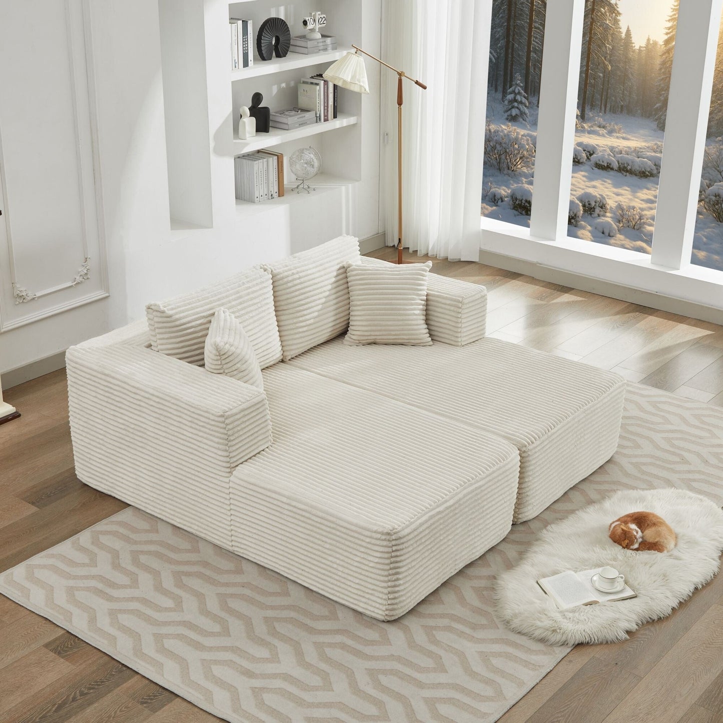 106 Cloud Sectional Couch Double Chaise Lounges,Deep Seat Modern Modular Sofa For Living Room,No Assembly Required