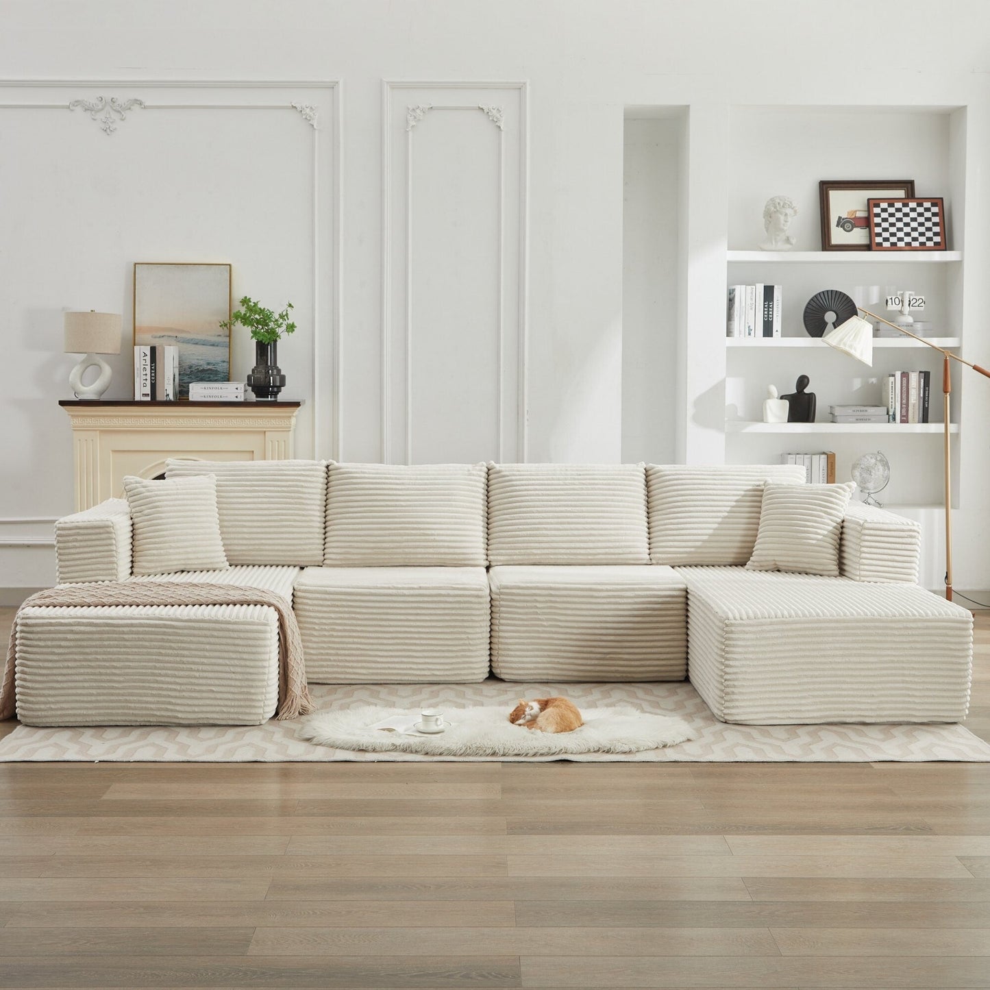 106 Cloud Sectional Couch Double Chaise Lounges,Deep Seat Modern Modular Sofa For Living Room,No Assembly Required