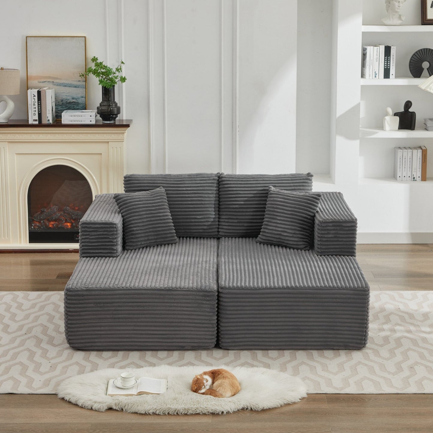 106 Cloud Sectional Couch Double Chaise Lounges,Deep Seat Modern Modular Sofa For Living Room,No Assembly Required