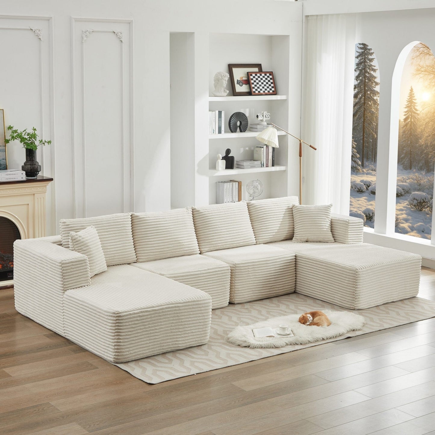 106 Cloud Sectional Couch Double Chaise Lounges,Deep Seat Modern Modular Sofa For Living Room,No Assembly Required
