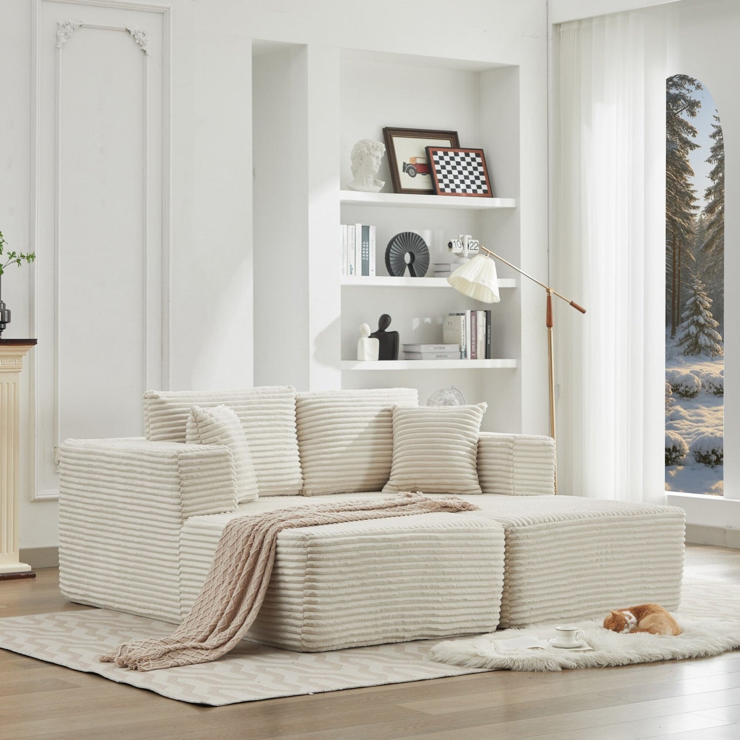 106 Cloud Sectional Couch Double Chaise Lounges,Deep Seat Modern Modular Sofa For Living Room,No Assembly Required