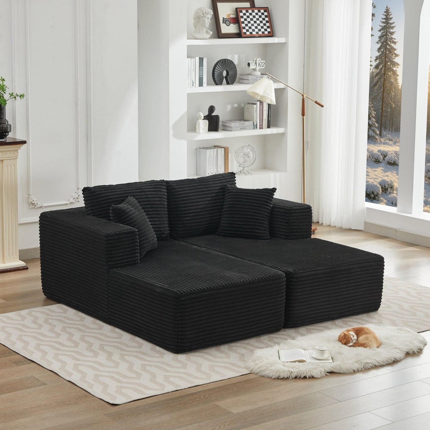106 Cloud Sectional Couch Double Chaise Lounges,Deep Seat Modern Modular Sofa For Living Room,No Assembly Required