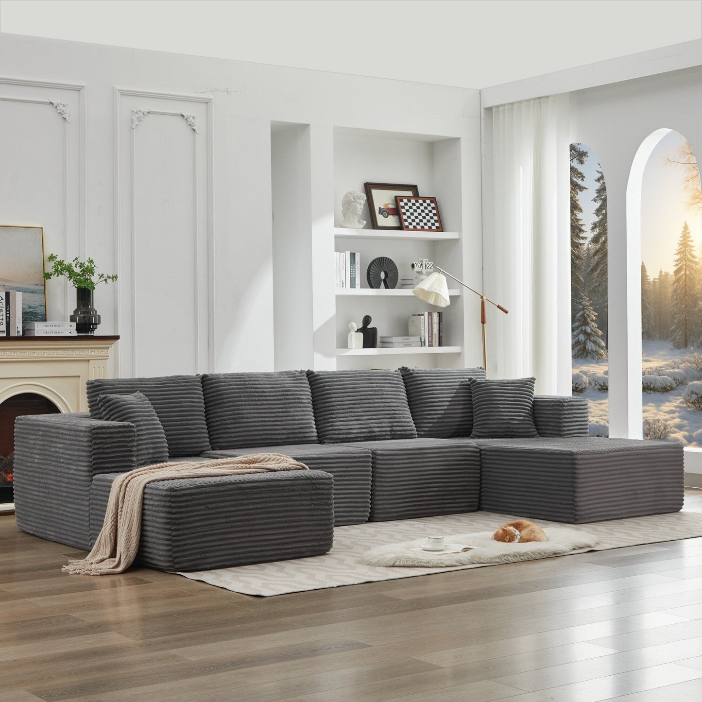 106 Cloud Sectional Couch Double Chaise Lounges,Deep Seat Modern Modular Sofa For Living Room,No Assembly Required