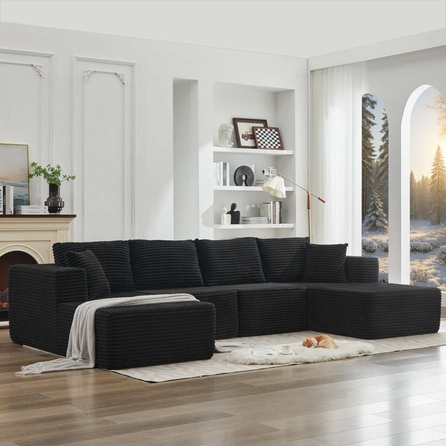 106 Cloud Sectional Couch Double Chaise Lounges,Deep Seat Modern Modular Sofa For Living Room,No Assembly Required