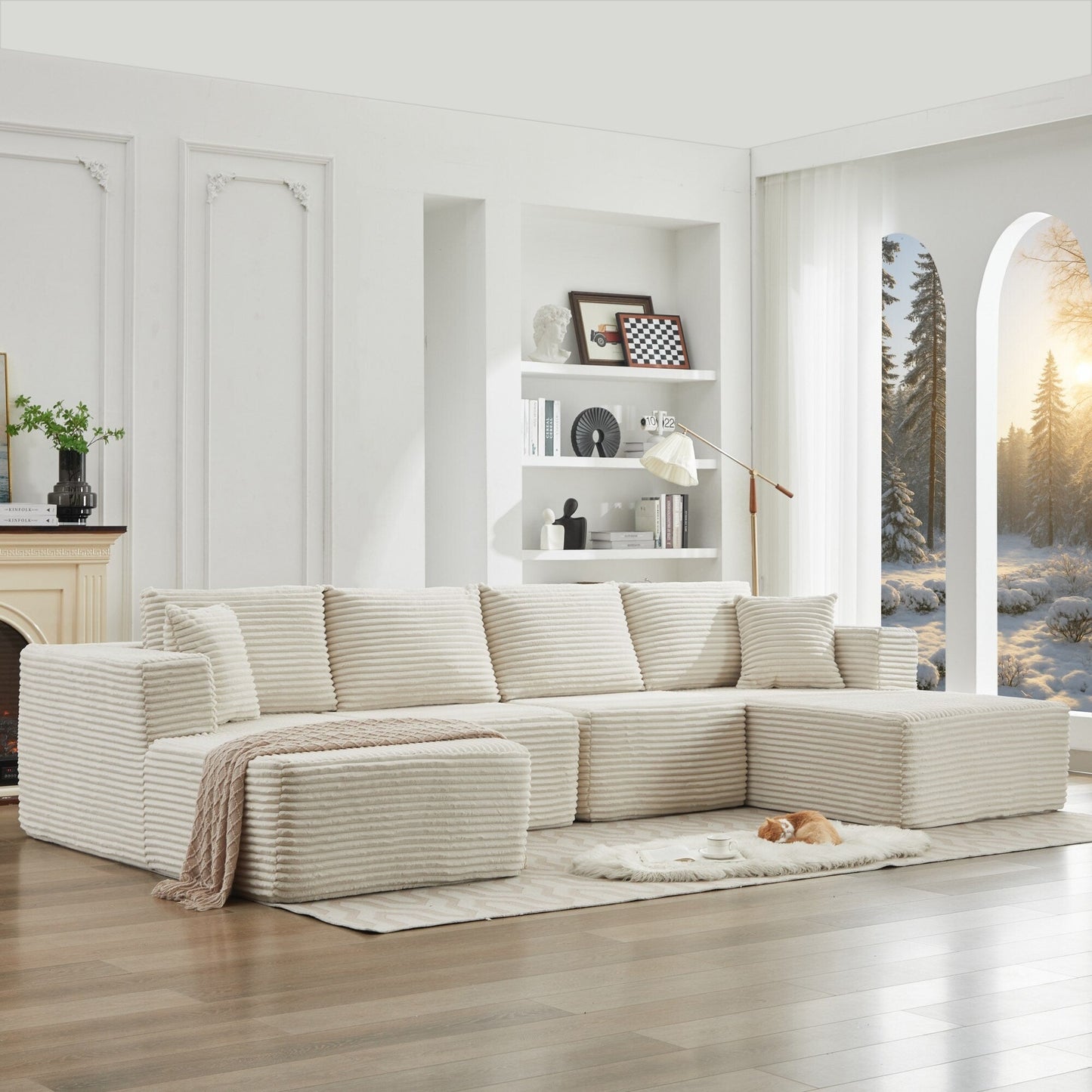 106 Cloud Sectional Couch Double Chaise Lounges,Deep Seat Modern Modular Sofa For Living Room,No Assembly Required