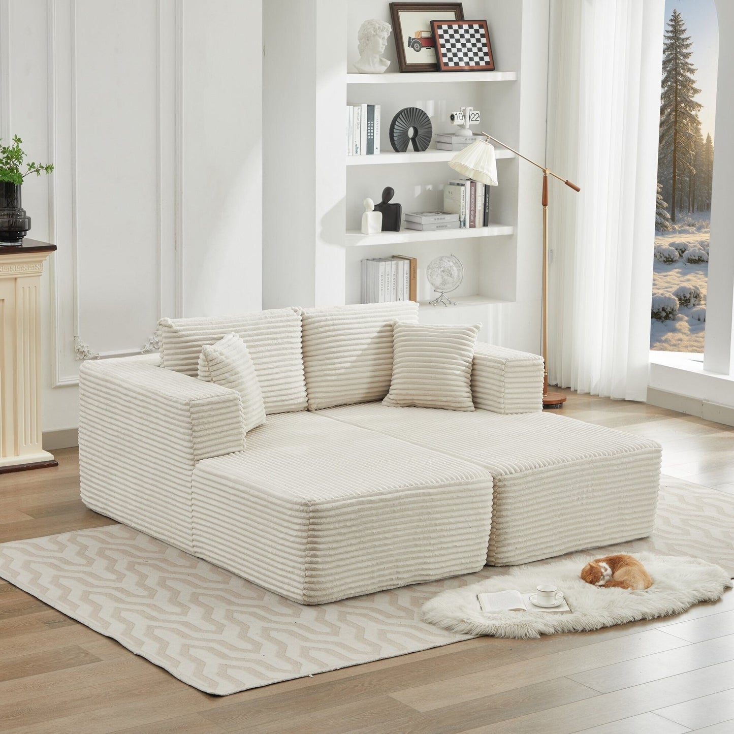 106 Cloud Sectional Couch Double Chaise Lounges,Deep Seat Modern Modular Sofa For Living Room,No Assembly Required