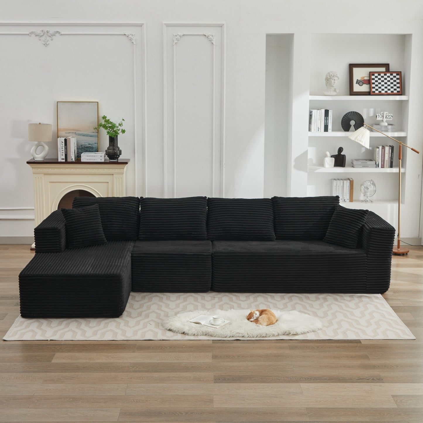 106 Cloud Sectional Couch L-Shape With Left Facing Chaise,Deep Seat Modern Modular Sofa For Living Room,No Assembly Required
