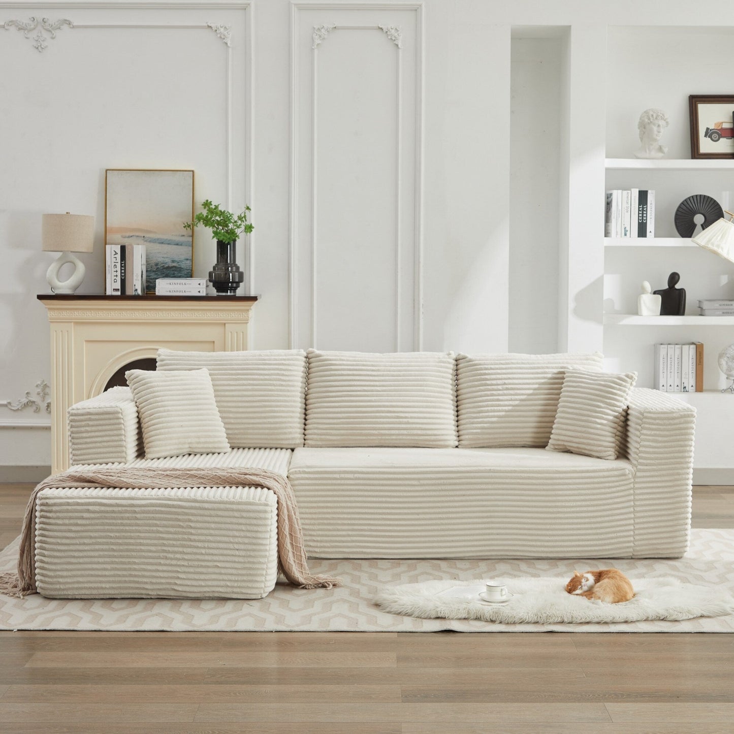 106 Cloud Sectional Couch L-Shape With Left Facing Chaise,Deep Seat Modern Modular Sofa For Living Room,No Assembly Required