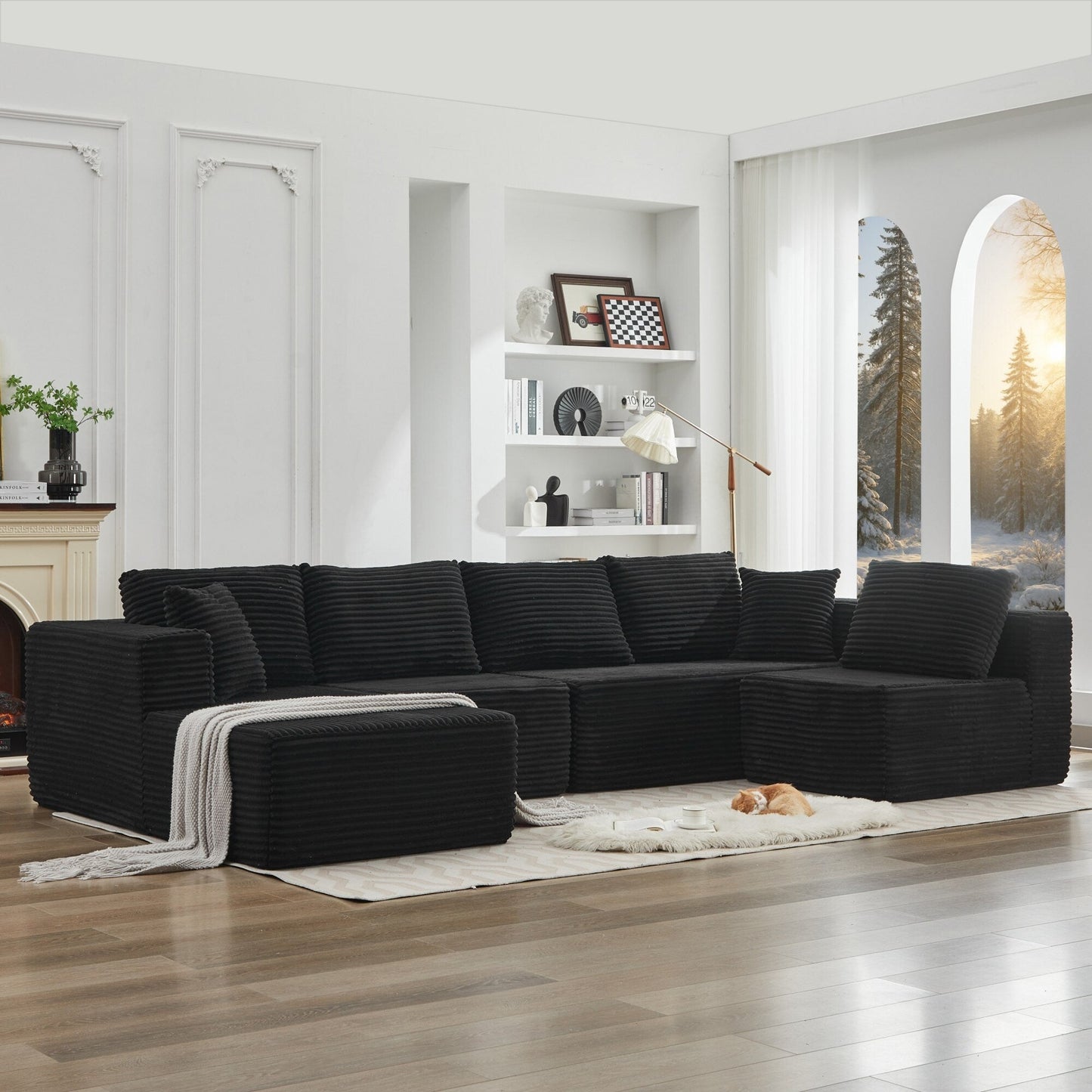 106 Cloud Sectional Couch L-Shape With Left Facing Chaise,Deep Seat Modern Modular Sofa For Living Room,No Assembly Required