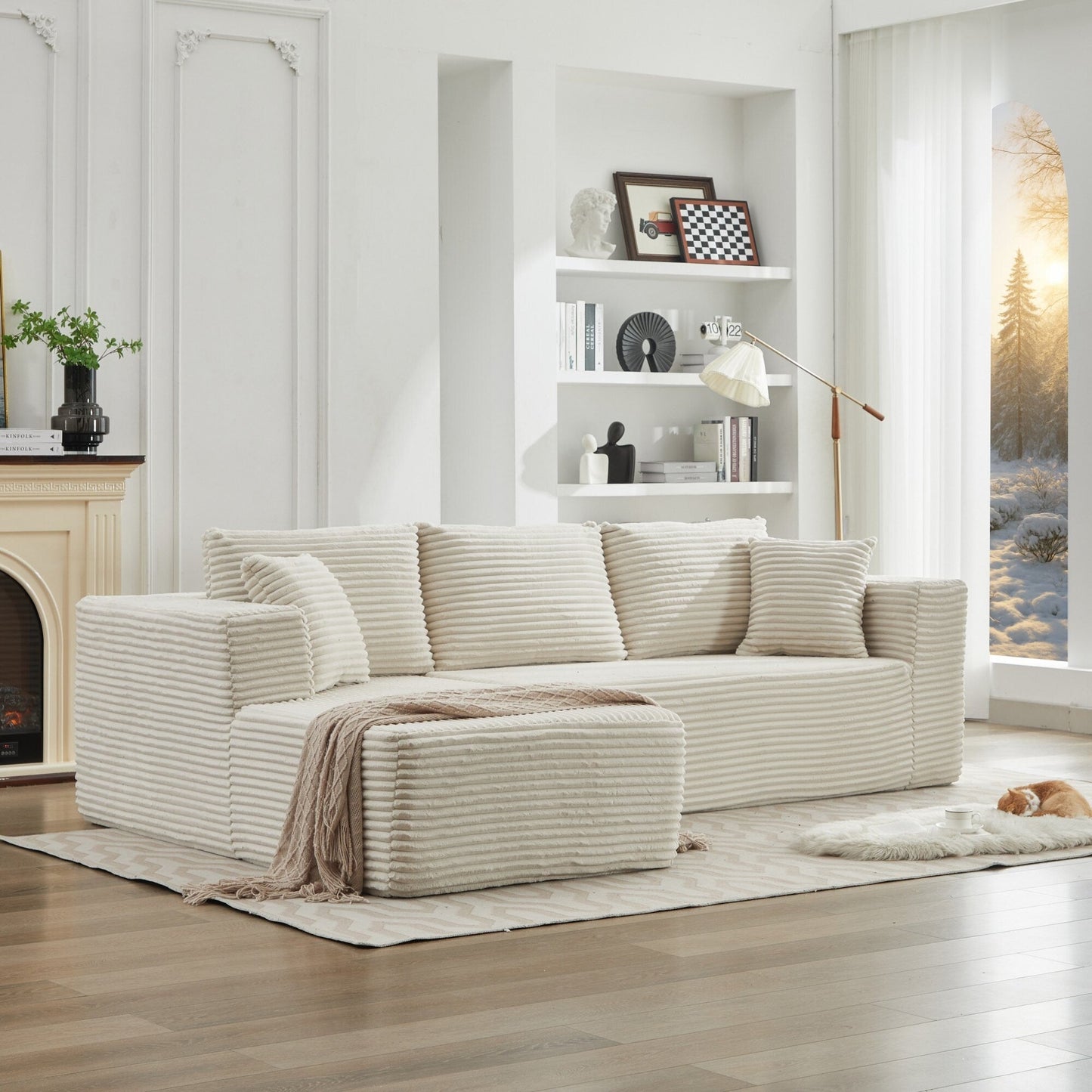 106 Cloud Sectional Couch L-Shape With Left Facing Chaise,Deep Seat Modern Modular Sofa For Living Room,No Assembly Required