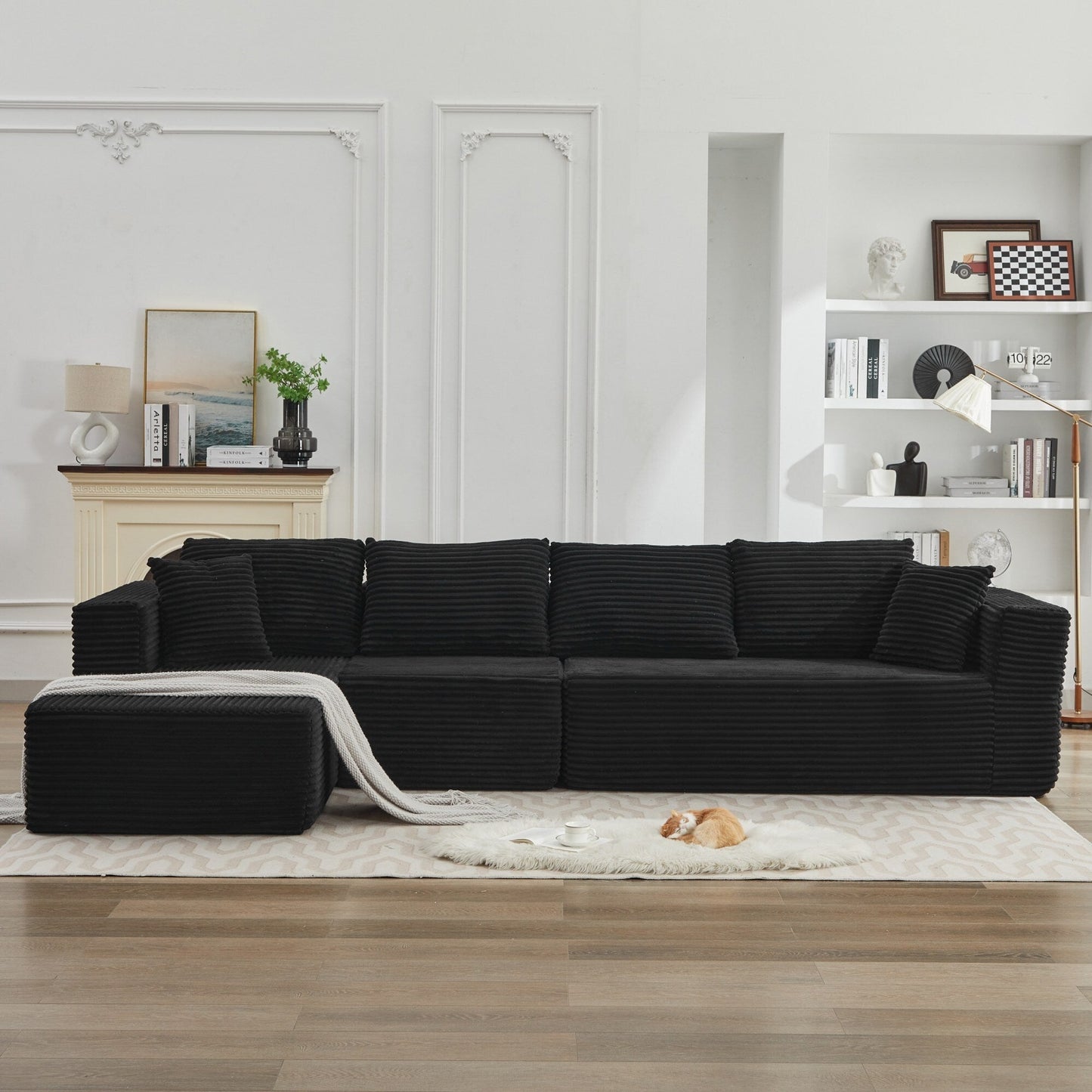 106 Cloud Sectional Couch L-Shape With Left Facing Chaise,Deep Seat Modern Modular Sofa For Living Room,No Assembly Required
