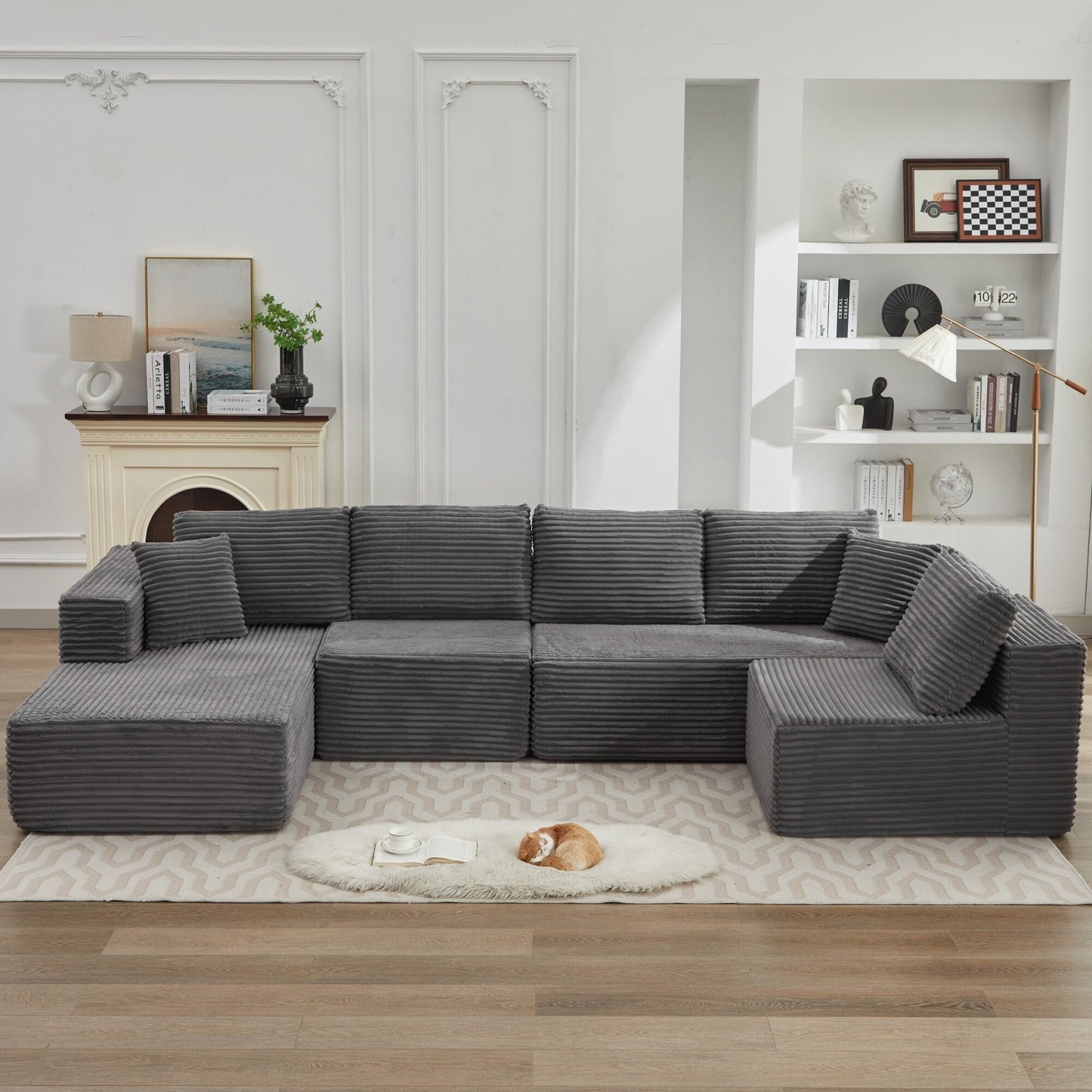 106 Cloud Sectional Couch L-Shape With Left Facing Chaise,Deep Seat Modern Modular Sofa For Living Room,No Assembly Required