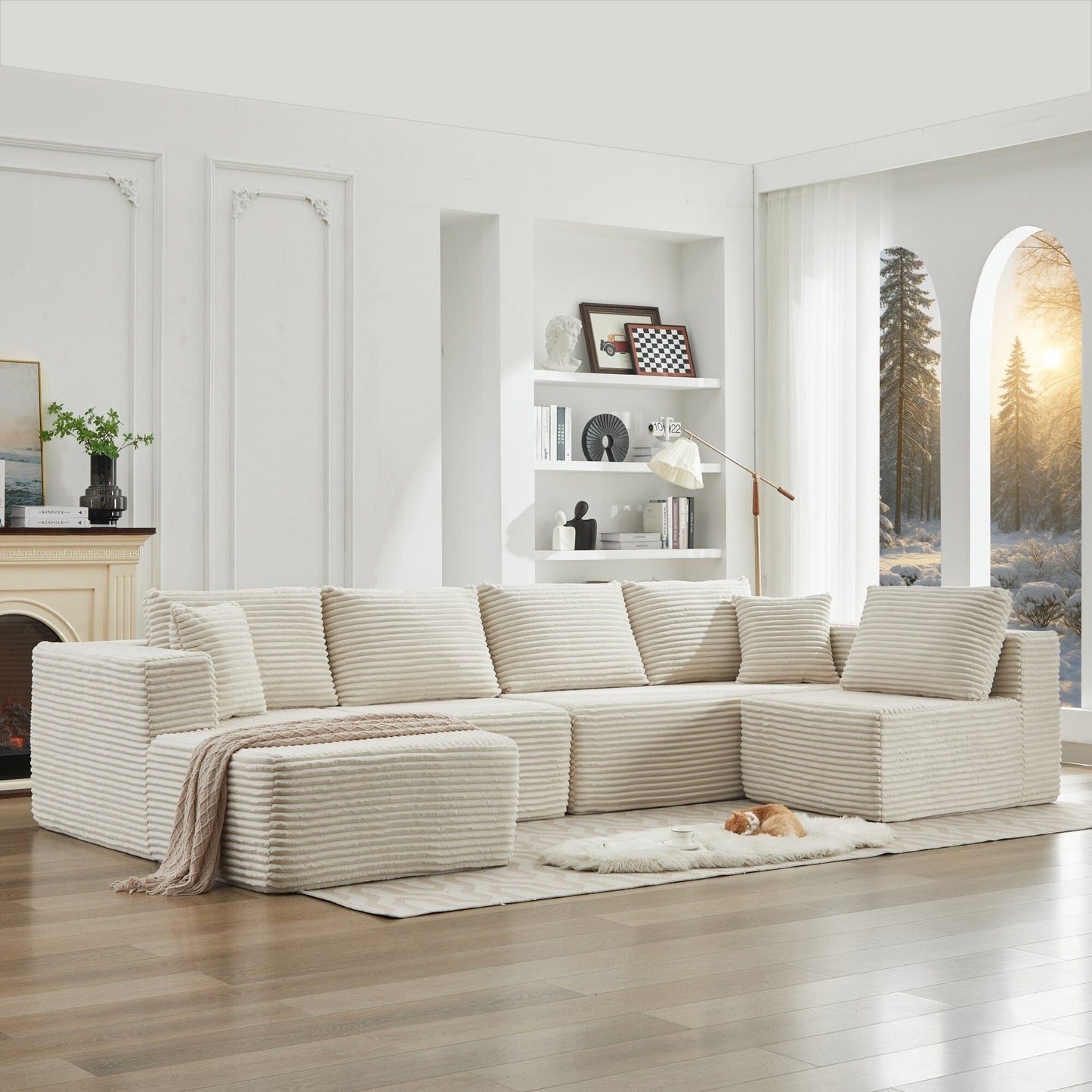 106 Cloud Sectional Couch L-Shape With Left Facing Chaise,Deep Seat Modern Modular Sofa For Living Room,No Assembly Required