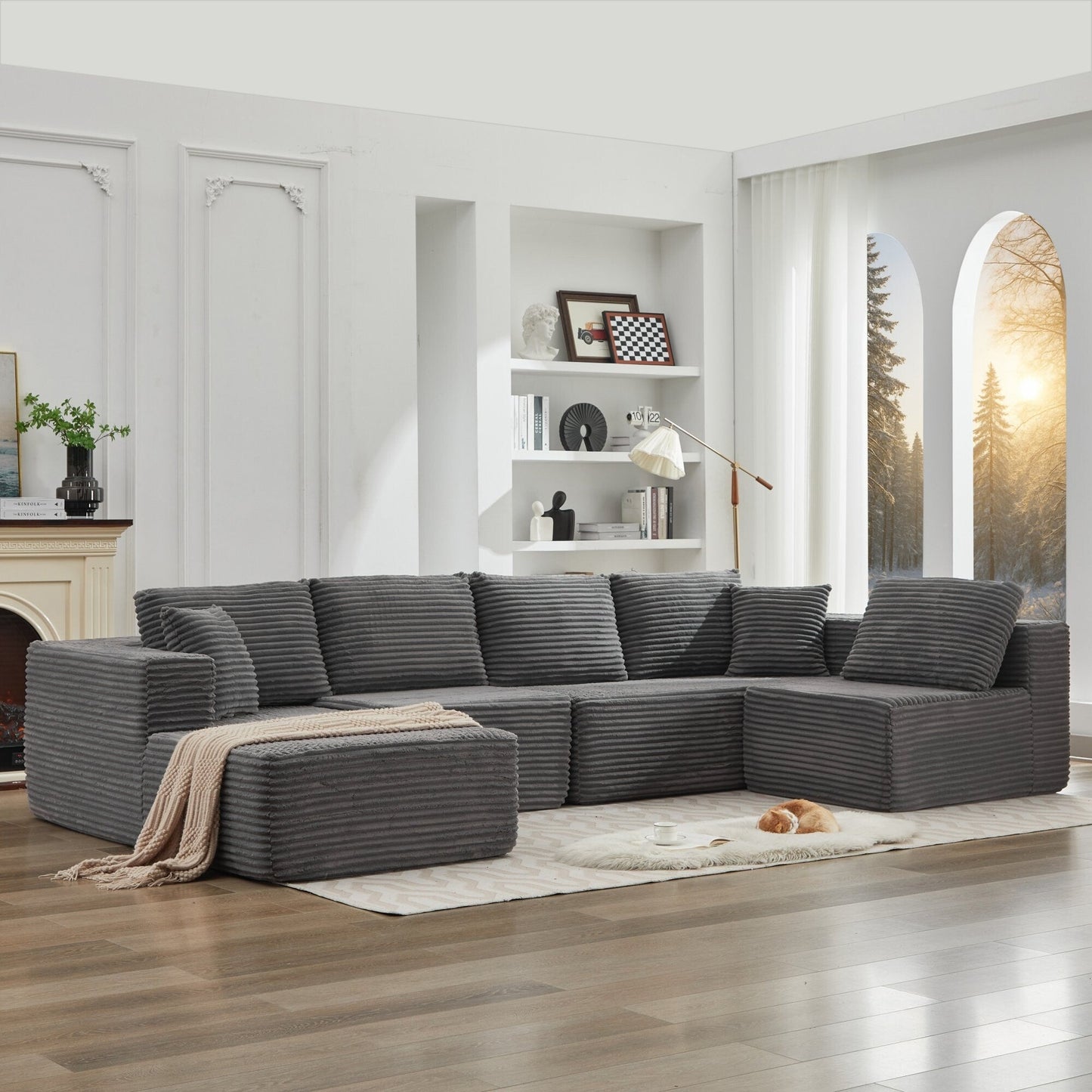 106 Cloud Sectional Couch L-Shape With Left Facing Chaise,Deep Seat Modern Modular Sofa For Living Room,No Assembly Required