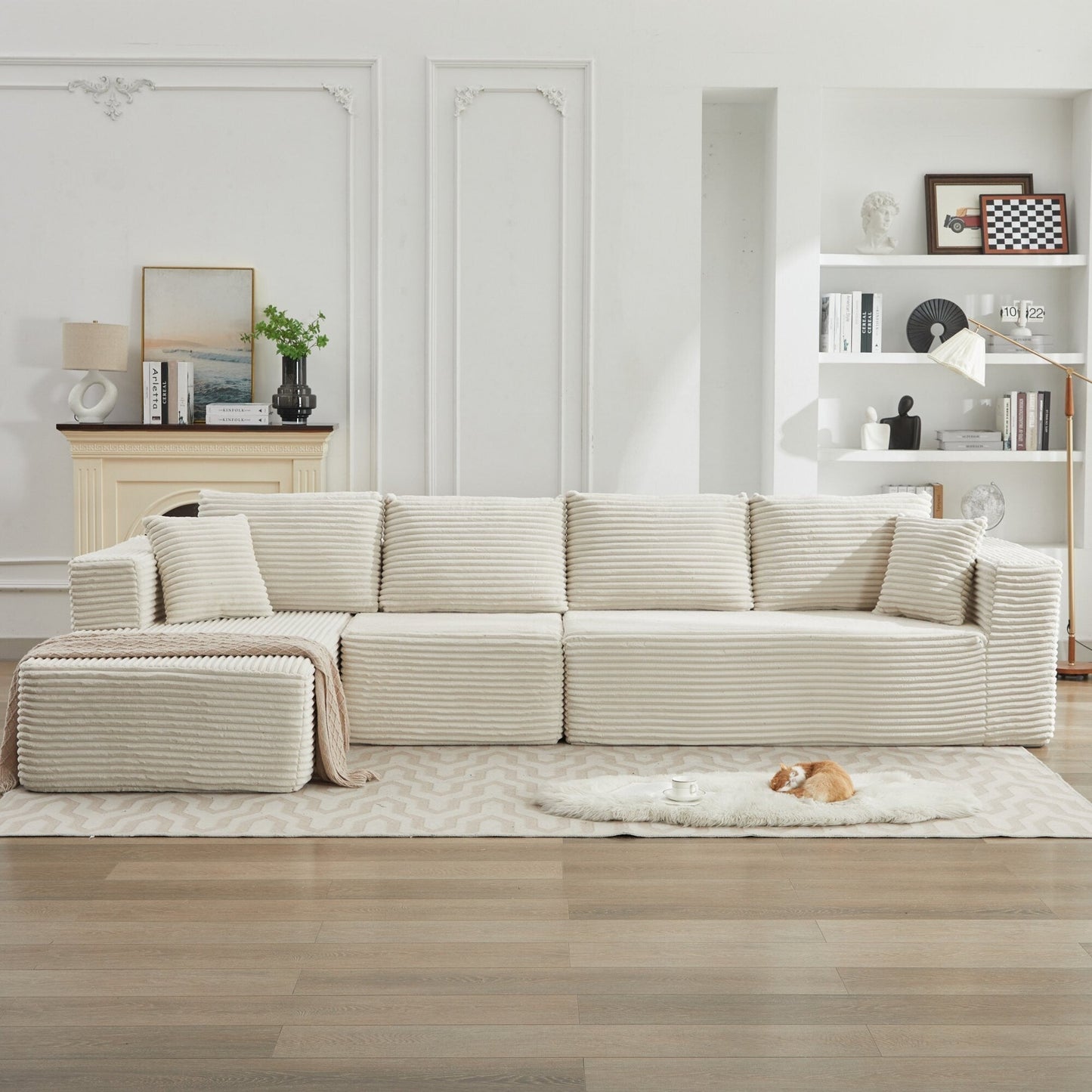 106 Cloud Sectional Couch L-Shape With Left Facing Chaise,Deep Seat Modern Modular Sofa For Living Room,No Assembly Required