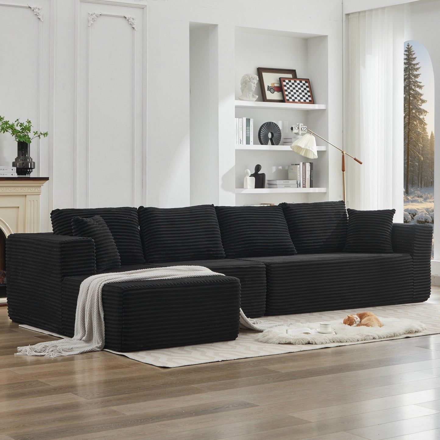 106 Cloud Sectional Couch L-Shape With Left Facing Chaise,Deep Seat Modern Modular Sofa For Living Room,No Assembly Required