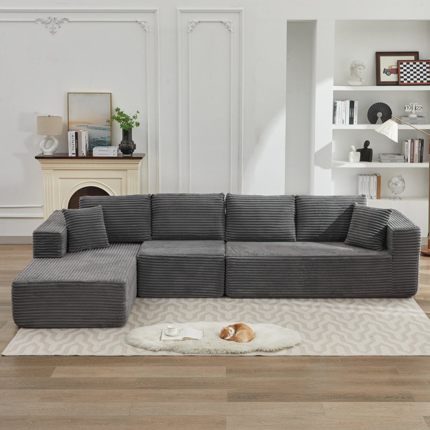 106 Cloud Sectional Couch L-Shape With Left Facing Chaise,Deep Seat Modern Modular Sofa For Living Room,No Assembly Required
