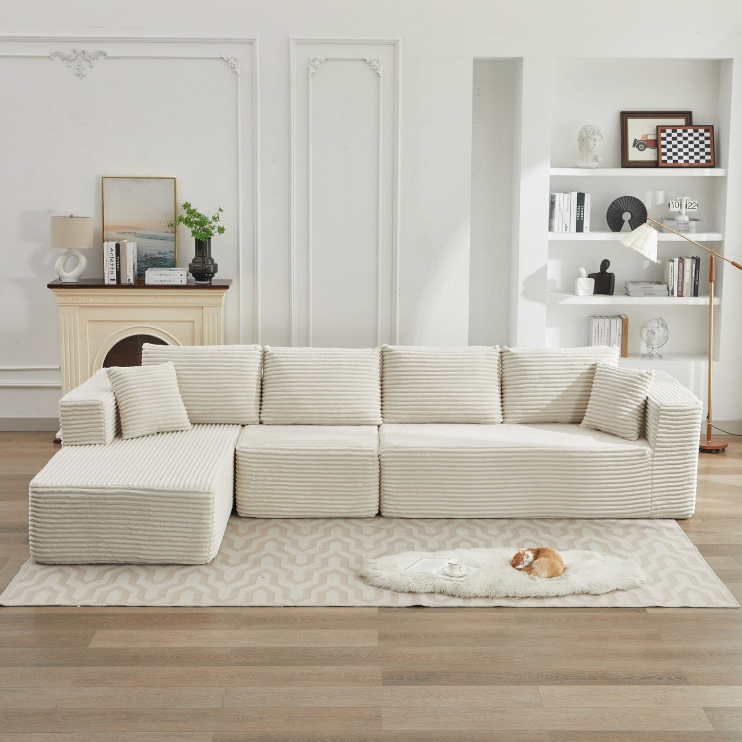 106 Cloud Sectional Couch L-Shape With Left Facing Chaise,Deep Seat Modern Modular Sofa For Living Room,No Assembly Required