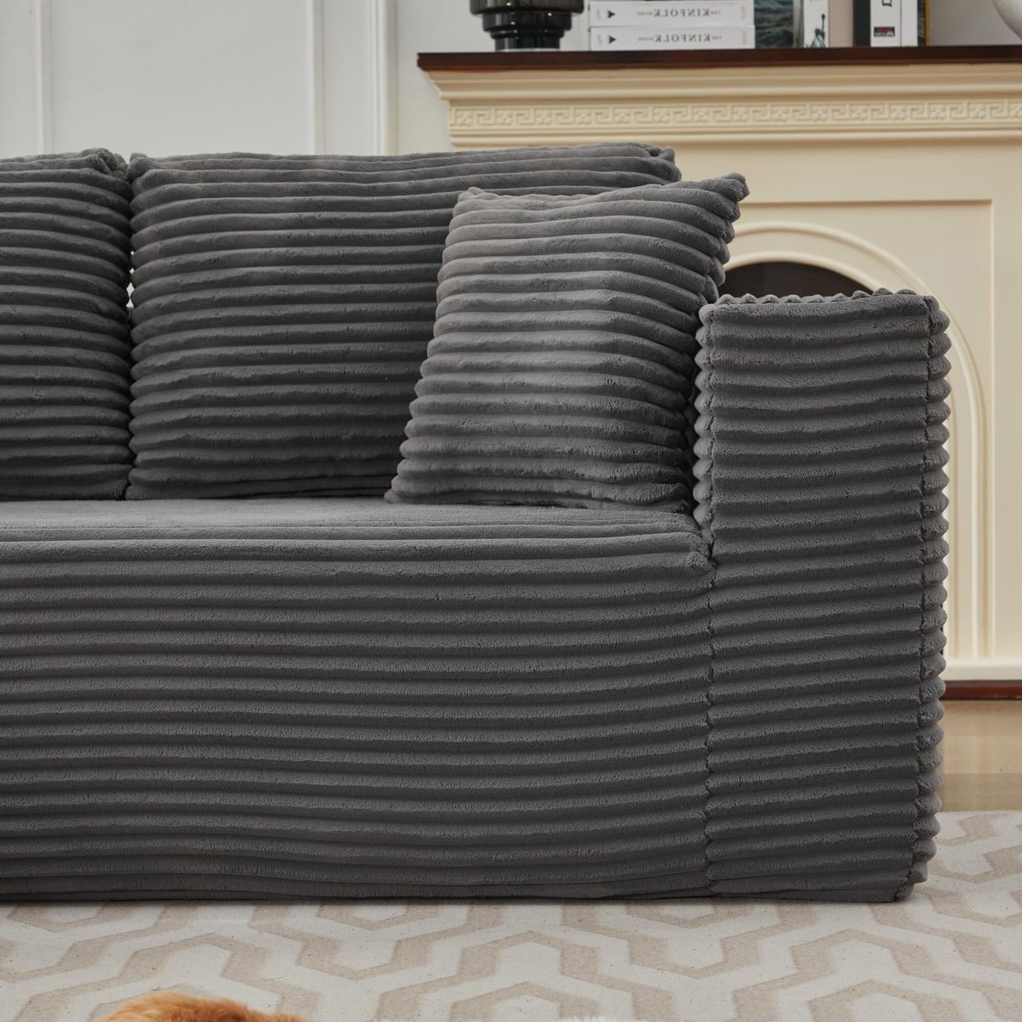106 Cloud Sectional Couch L-Shape With Left Facing Chaise,Deep Seat Modern Modular Sofa For Living Room,No Assembly Required