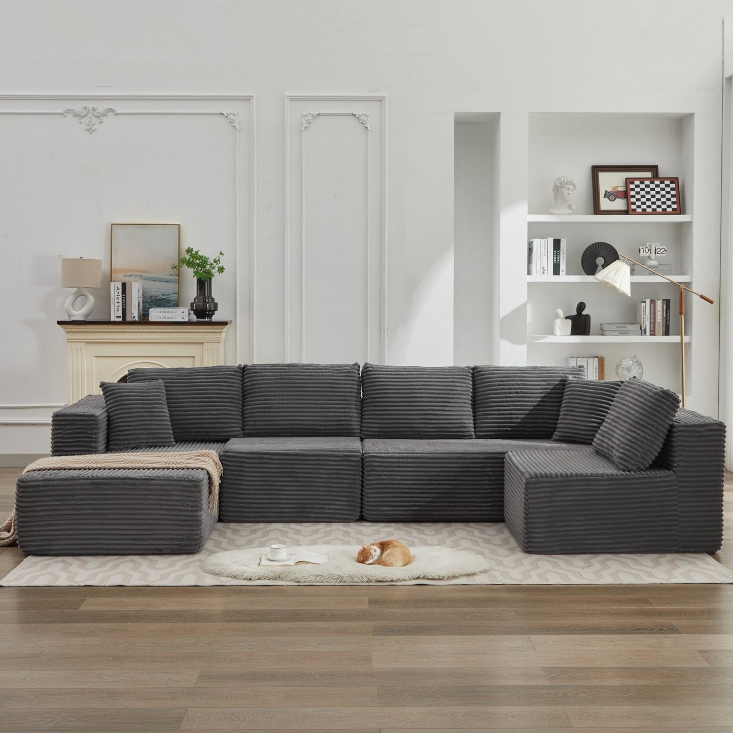 106 Cloud Sectional Couch L-Shape With Left Facing Chaise,Deep Seat Modern Modular Sofa For Living Room,No Assembly Required