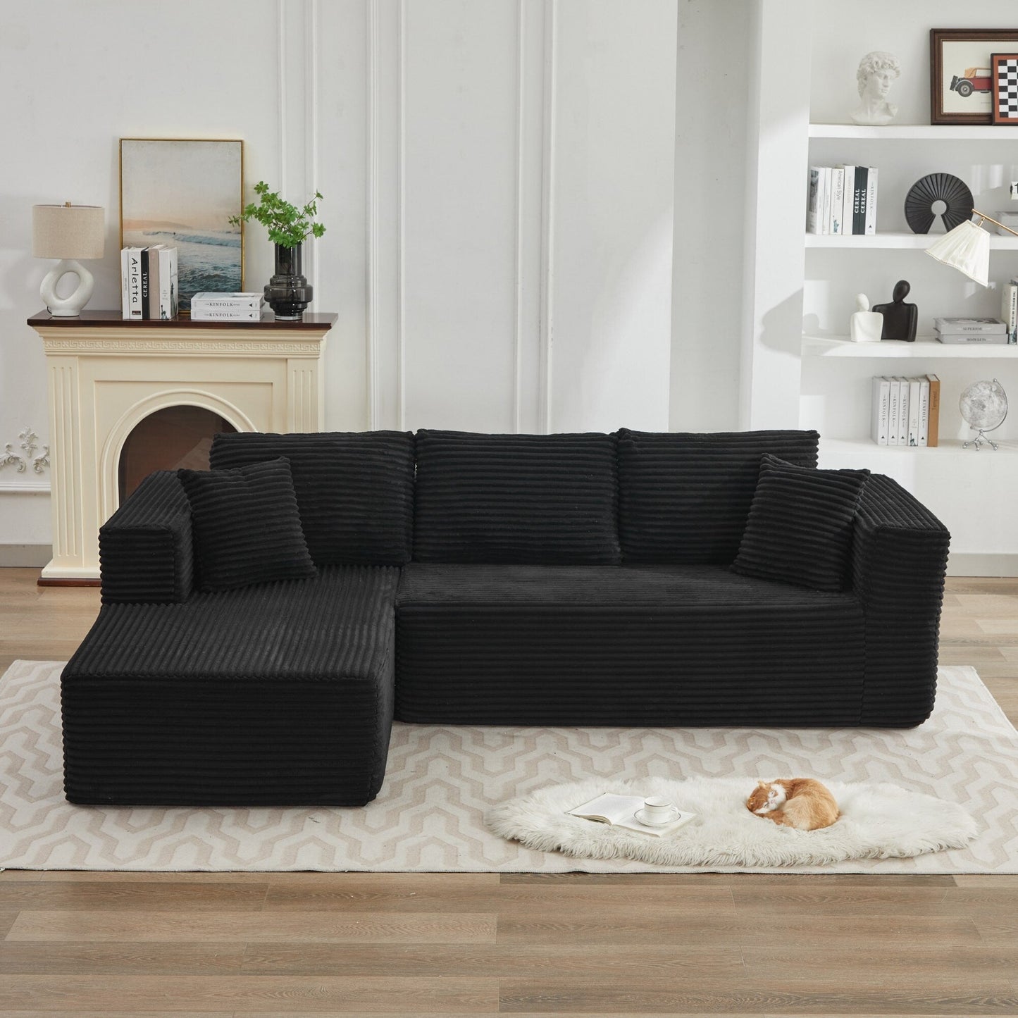 106 Cloud Sectional Couch L-Shape With Left Facing Chaise,Deep Seat Modern Modular Sofa For Living Room,No Assembly Required