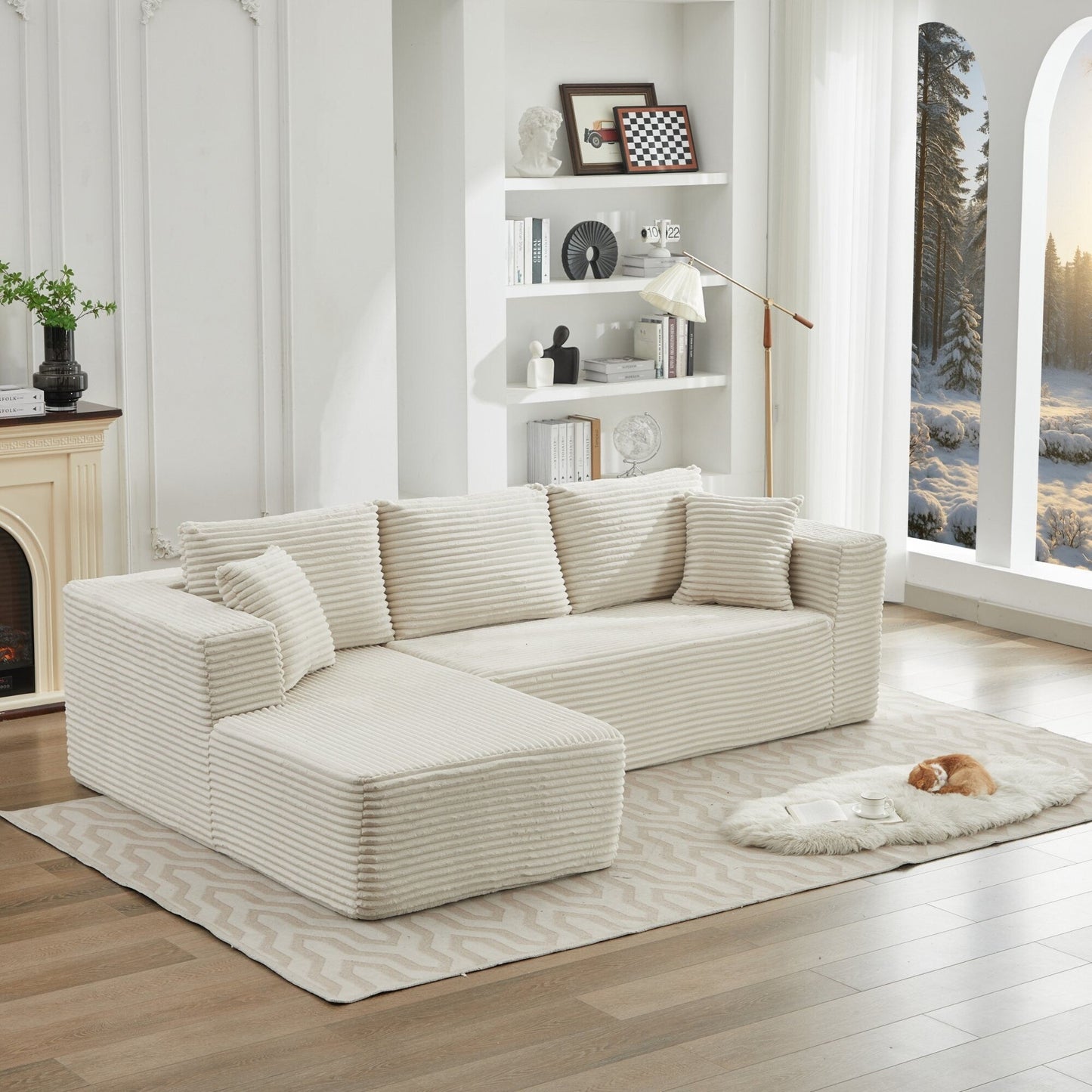 106 Cloud Sectional Couch L-Shape With Left Facing Chaise,Deep Seat Modern Modular Sofa For Living Room,No Assembly Required