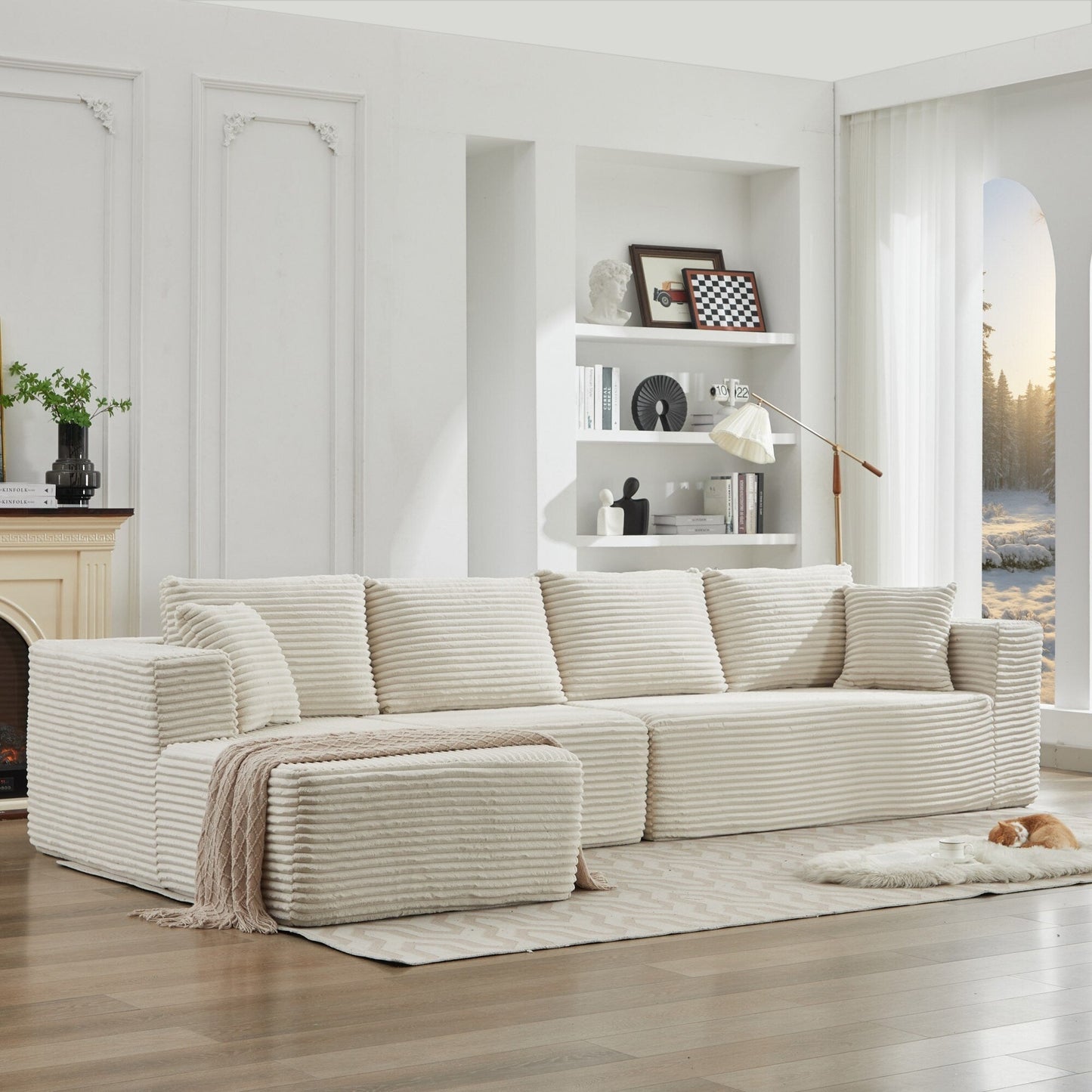 106 Cloud Sectional Couch L-Shape With Left Facing Chaise,Deep Seat Modern Modular Sofa For Living Room,No Assembly Required