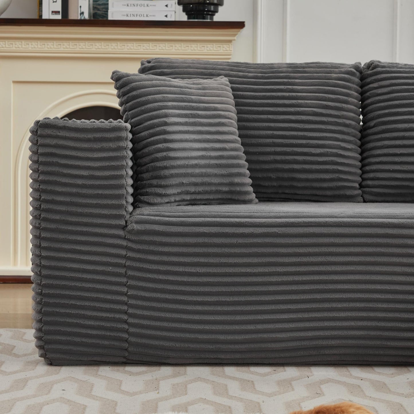 106 Cloud Sectional Couch L-Shape With Right Facing Chaise,Deep Seat Modern Modular Sofa For Living Room,No Assembly Required