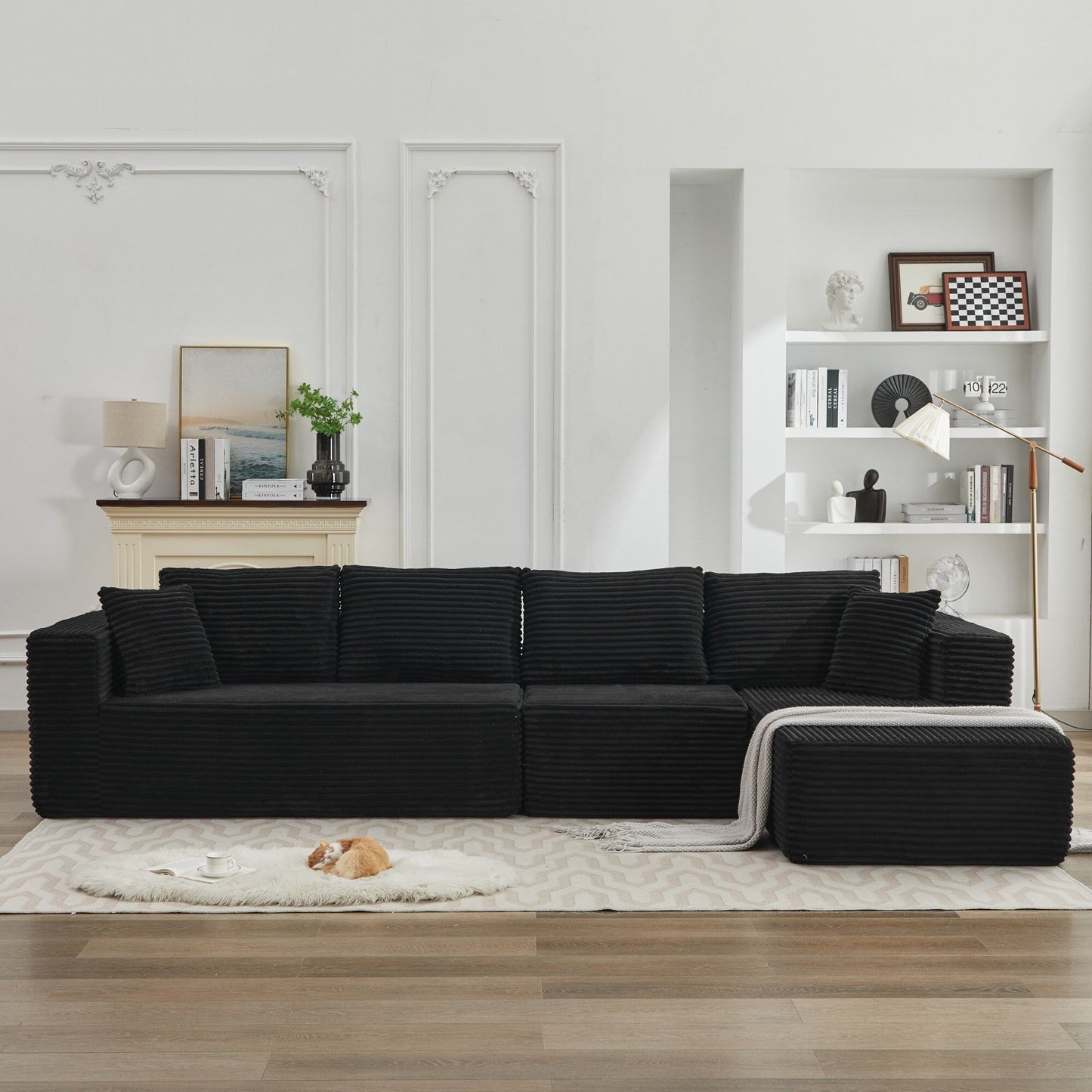 106 Cloud Sectional Couch L-Shape With Right Facing Chaise,Deep Seat Modern Modular Sofa For Living Room,No Assembly Required