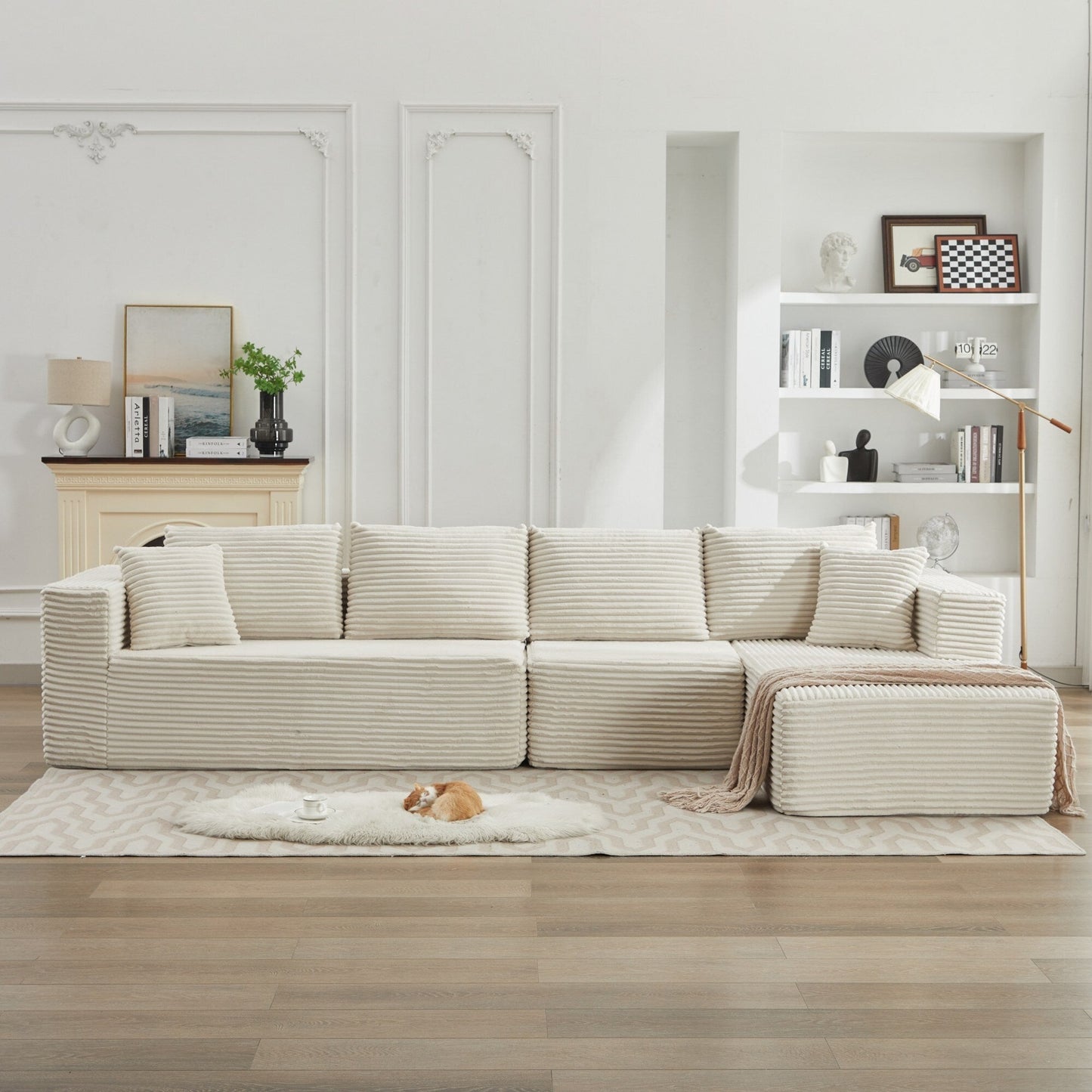 106 Cloud Sectional Couch L-Shape With Right Facing Chaise,Deep Seat Modern Modular Sofa For Living Room,No Assembly Required