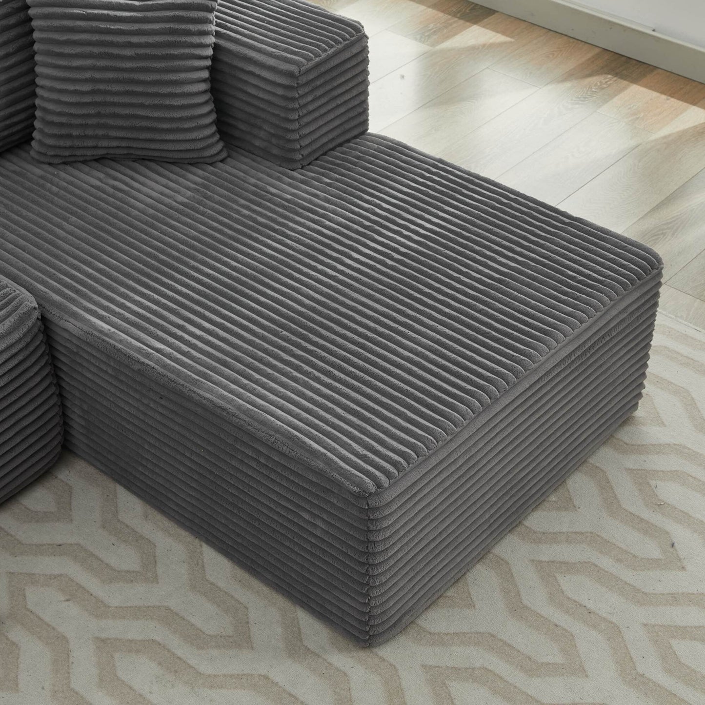 106 Cloud Sectional Couch L-Shape With Right Facing Chaise,Deep Seat Modern Modular Sofa For Living Room,No Assembly Required
