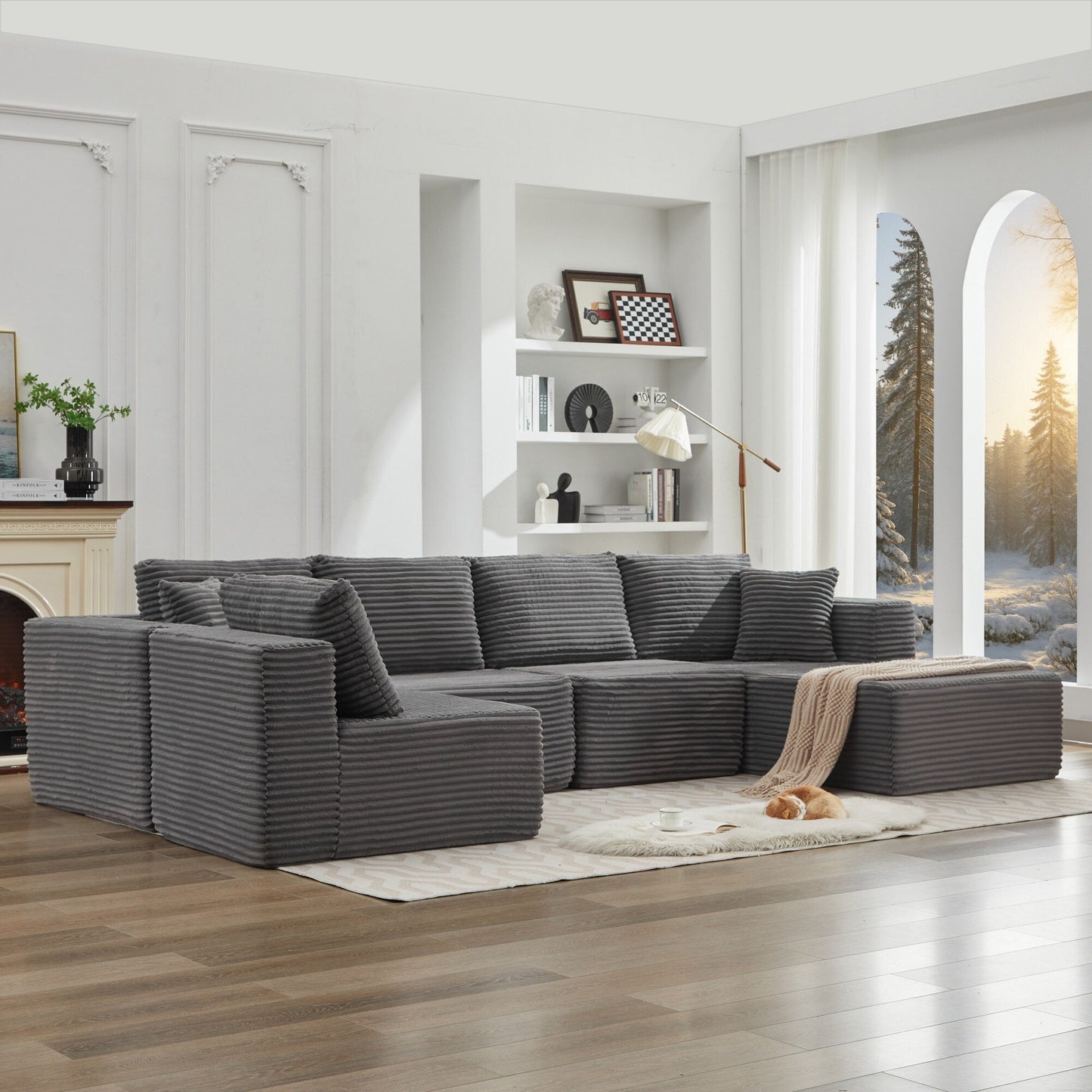 106 Cloud Sectional Couch L-Shape With Right Facing Chaise,Deep Seat Modern Modular Sofa For Living Room,No Assembly Required