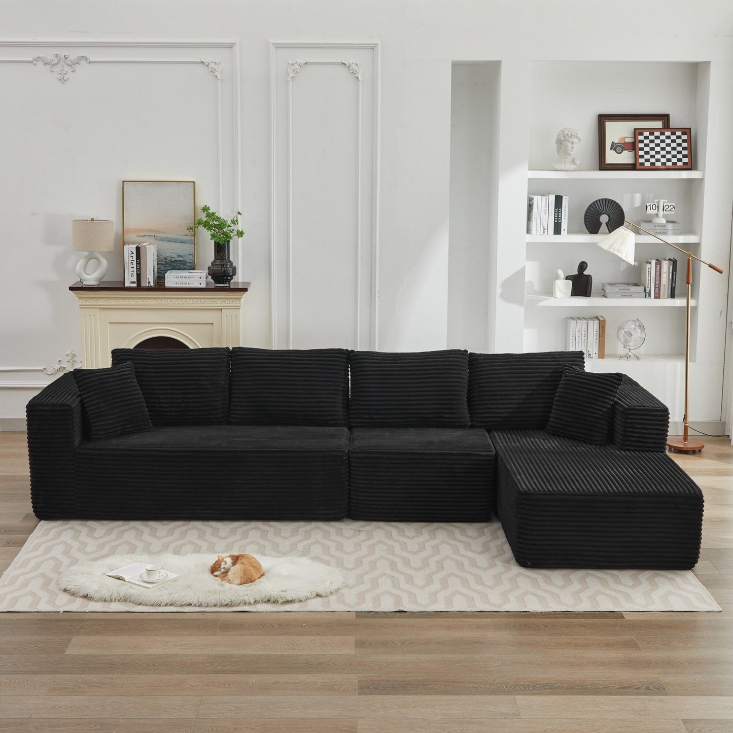 106 Cloud Sectional Couch L-Shape With Right Facing Chaise,Deep Seat Modern Modular Sofa For Living Room,No Assembly Required