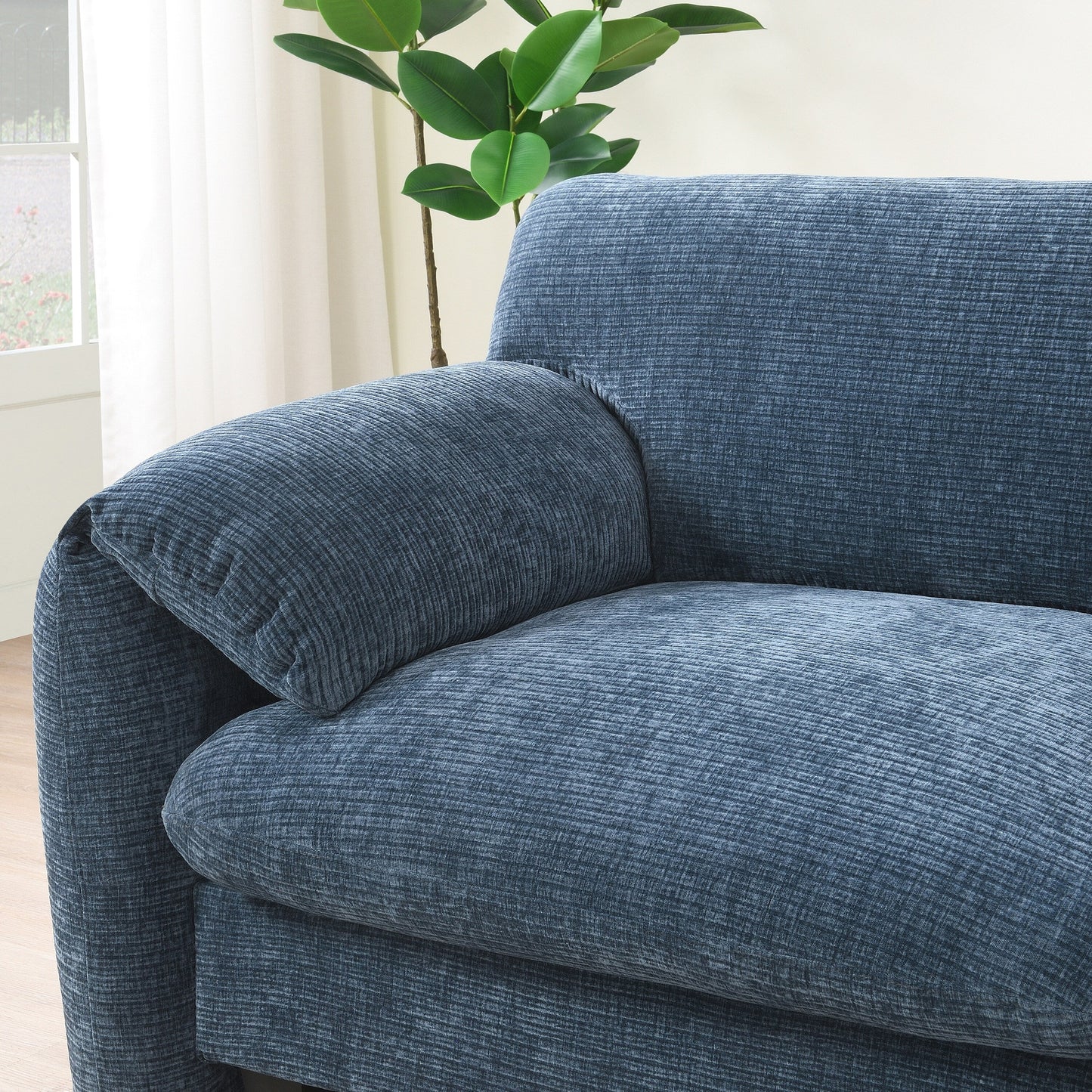 108 Inch Modular Chenille Sectional Sofa with USB and Type-C Ports, Phone Holders, Side Storage Pockets, Movable Ottoman