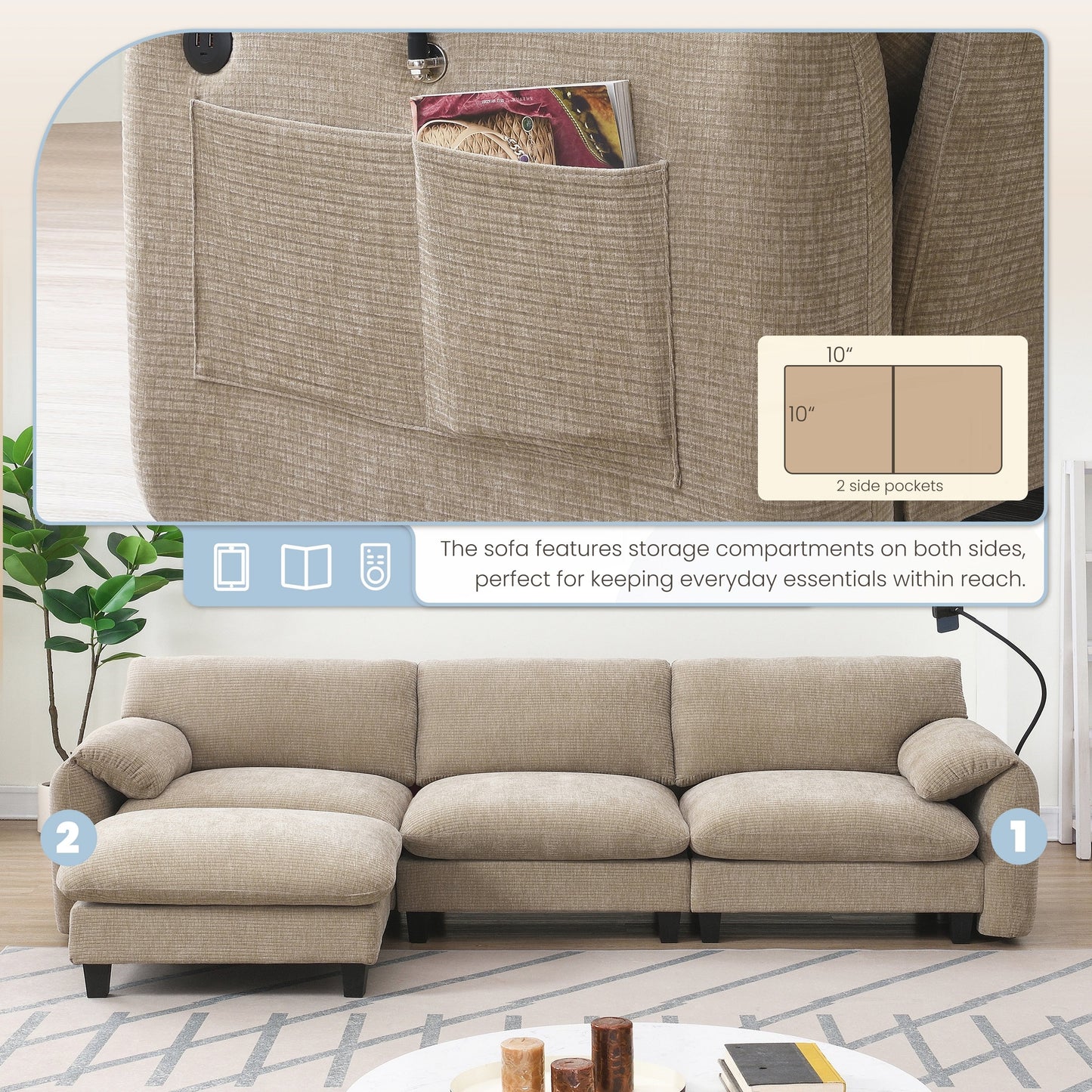 108 Inch Modular Sectional Sofa