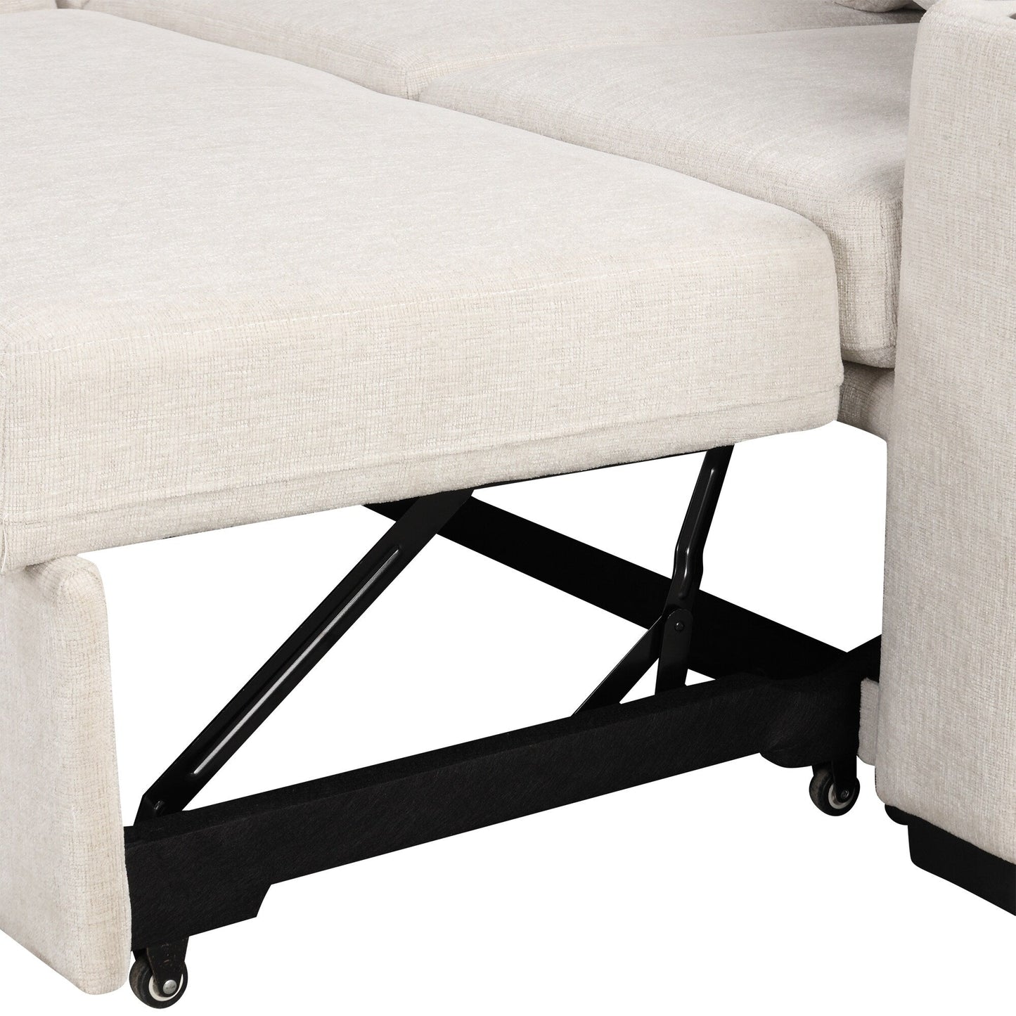 108 Inch Modular UâShaped Sectional Sofa with Pull Out Sleeper, USB Ports and Dual Cup Holders for Living Room
