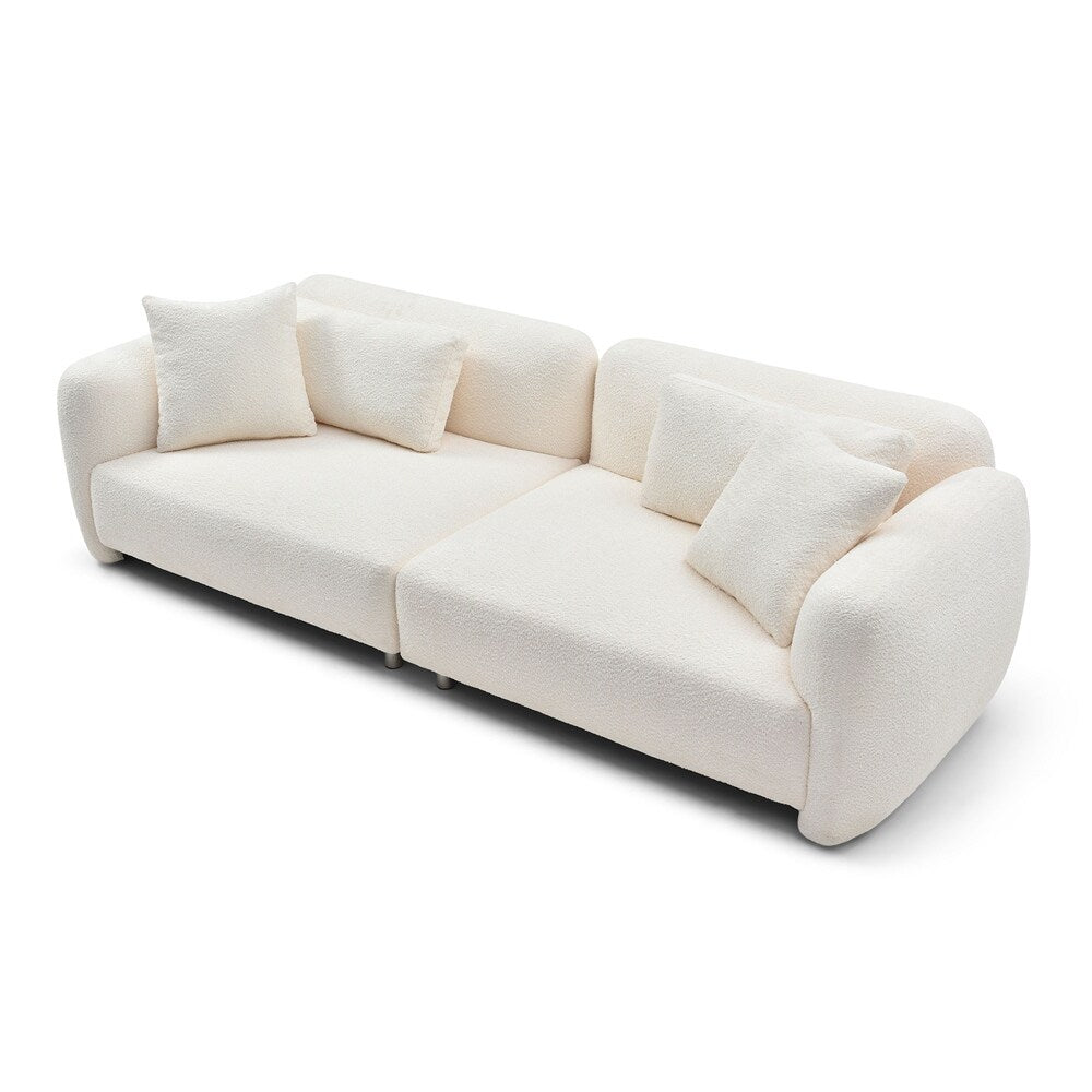 110 Mid Century 3 Seater Velvet Sofa with 4 Pillows